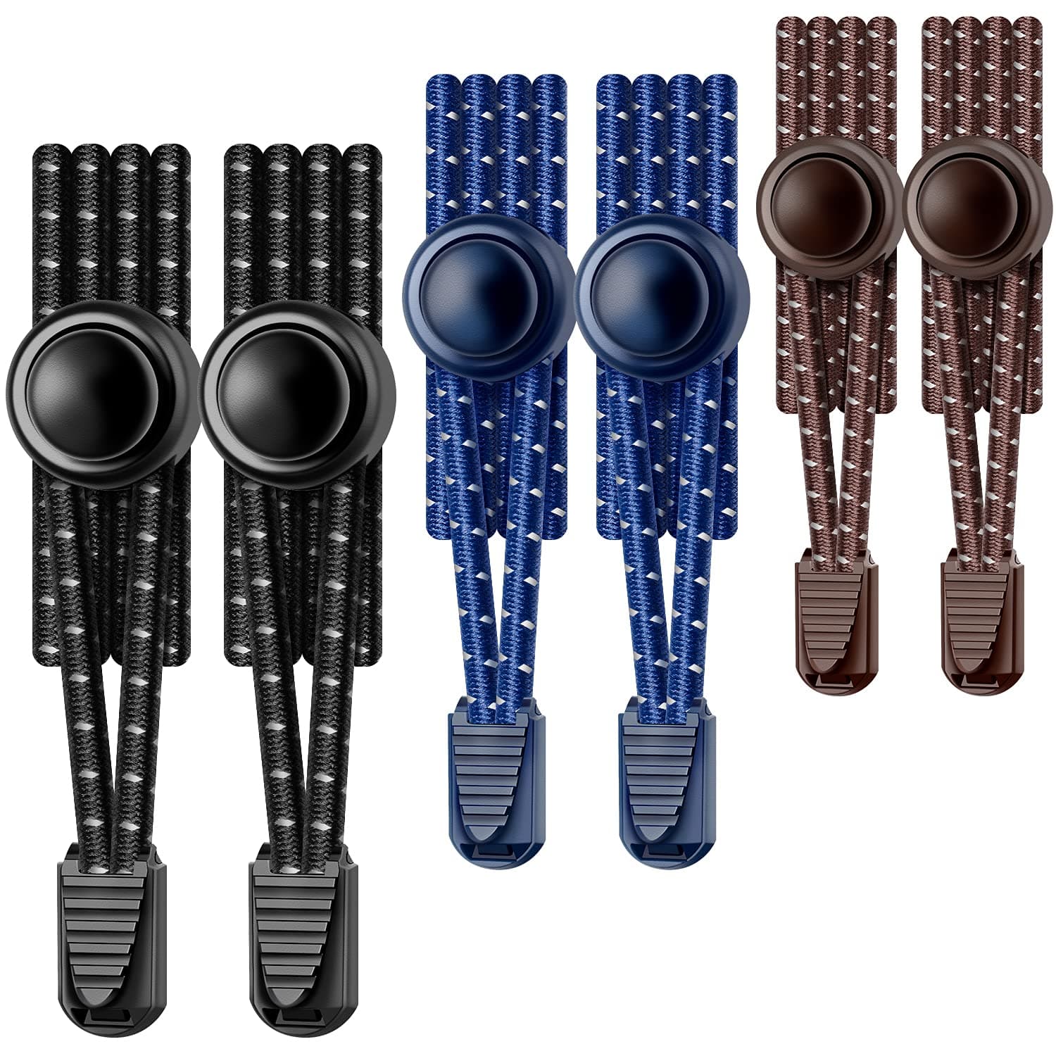 Elastic Shoe Laces, 3 Pairs No Tie Shoe Laces