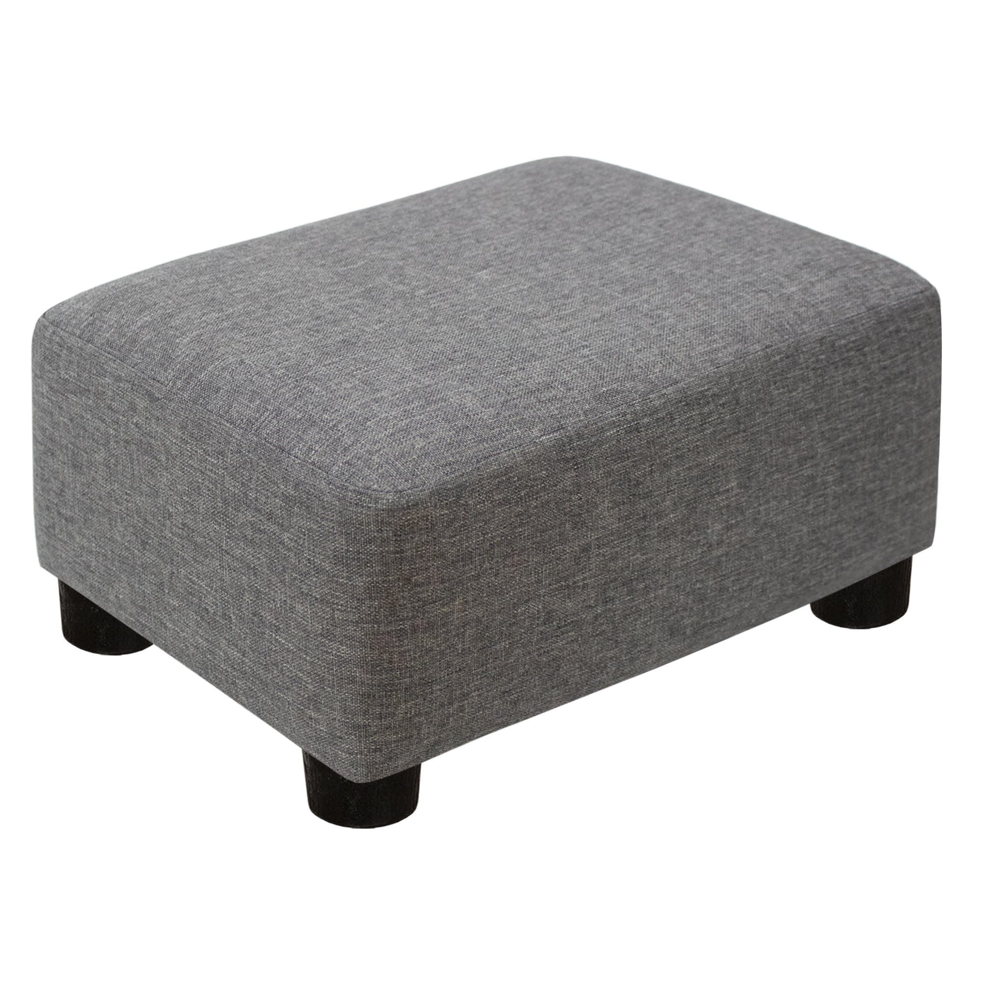 CAROLMADE Small Foot Stool Ottoman 15.4" Footstool with Legs Foot Rest for Living Room Bedroom and Office,Linen-Grey