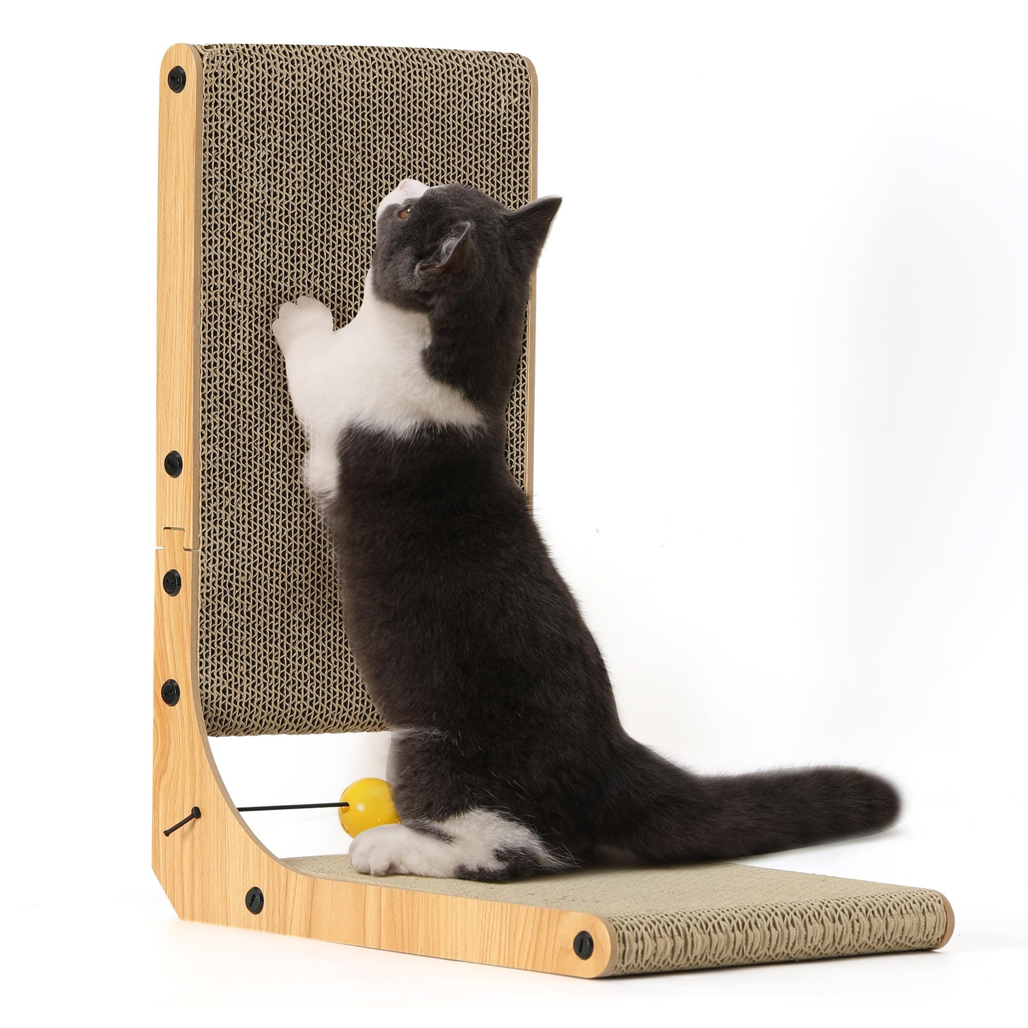 FUKUMARU Cat Scratcher, 18.9 Inch L Shaped Cat Scratch Pad for Indoor Cats