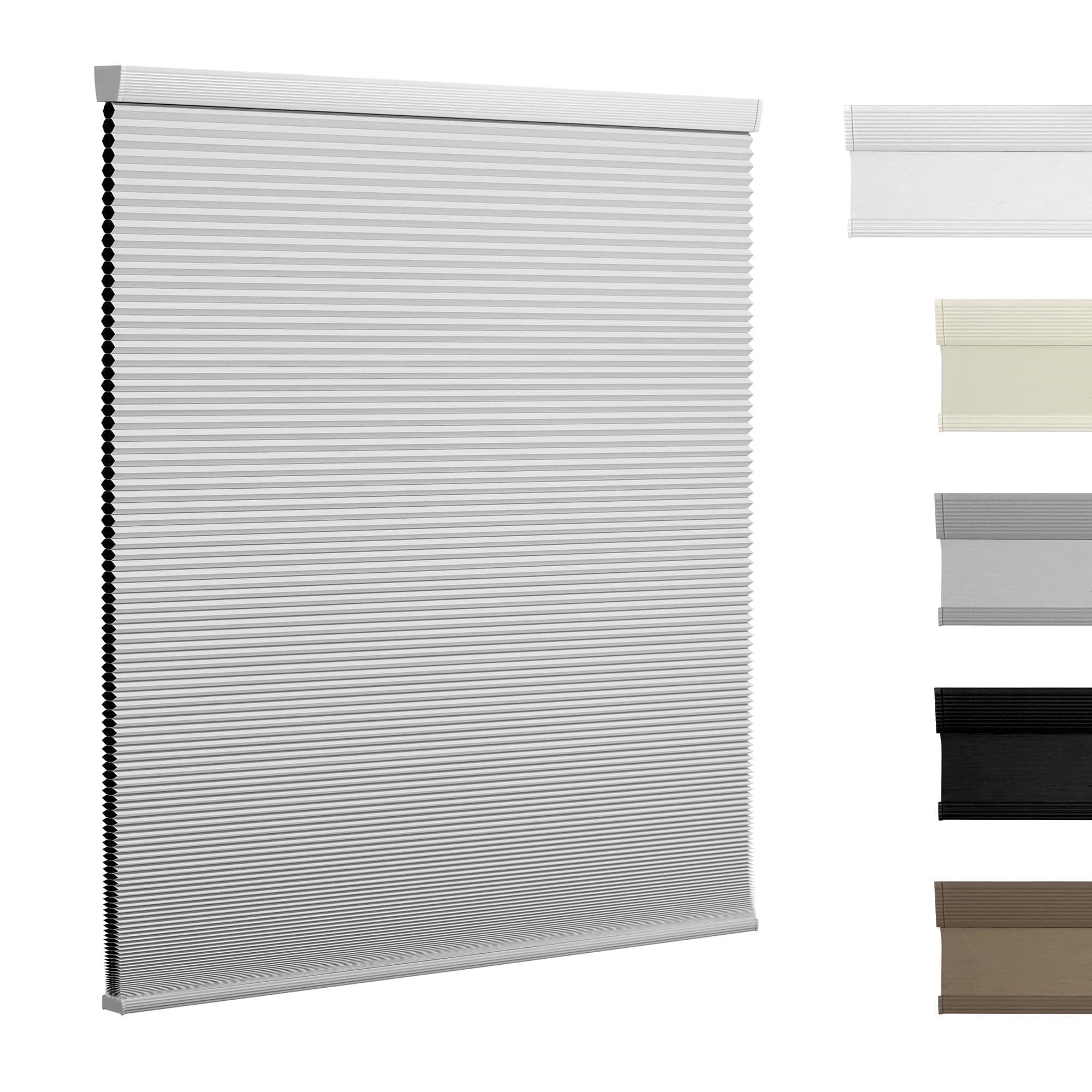 Boolegon Blackout Cellular Shades Cordless Pull Down Cellular Blinds Thermal Insulated Honeycomb Blinds for Windows, White, 32" W x 64" H