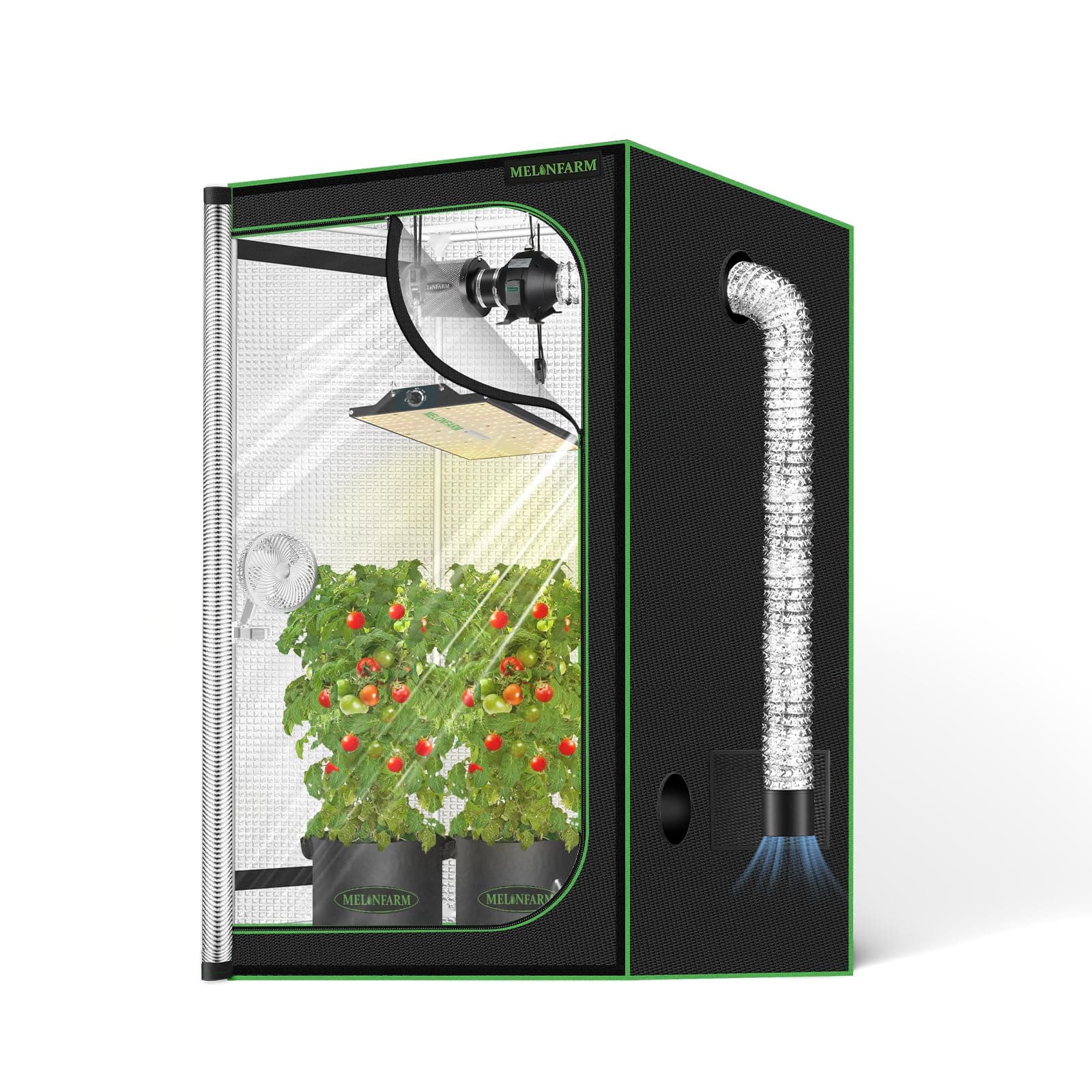MELONFARM 2x2 Grow Tent, 24"x24"x32" Double Transparent Viewing Door Indoor Grow Tent, Growing Tent with High Reflective Mylar & Floor Tray, Plant Tent for Indoor Hydroponics Growing