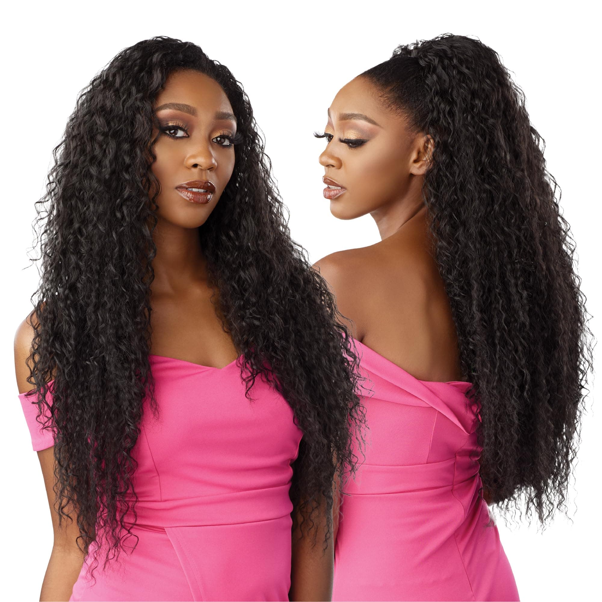 Sensationnel Synthetic Half Wig Instant Weave Drawstring Cap - Iwd 020 (Color:1B OFF BLACK)