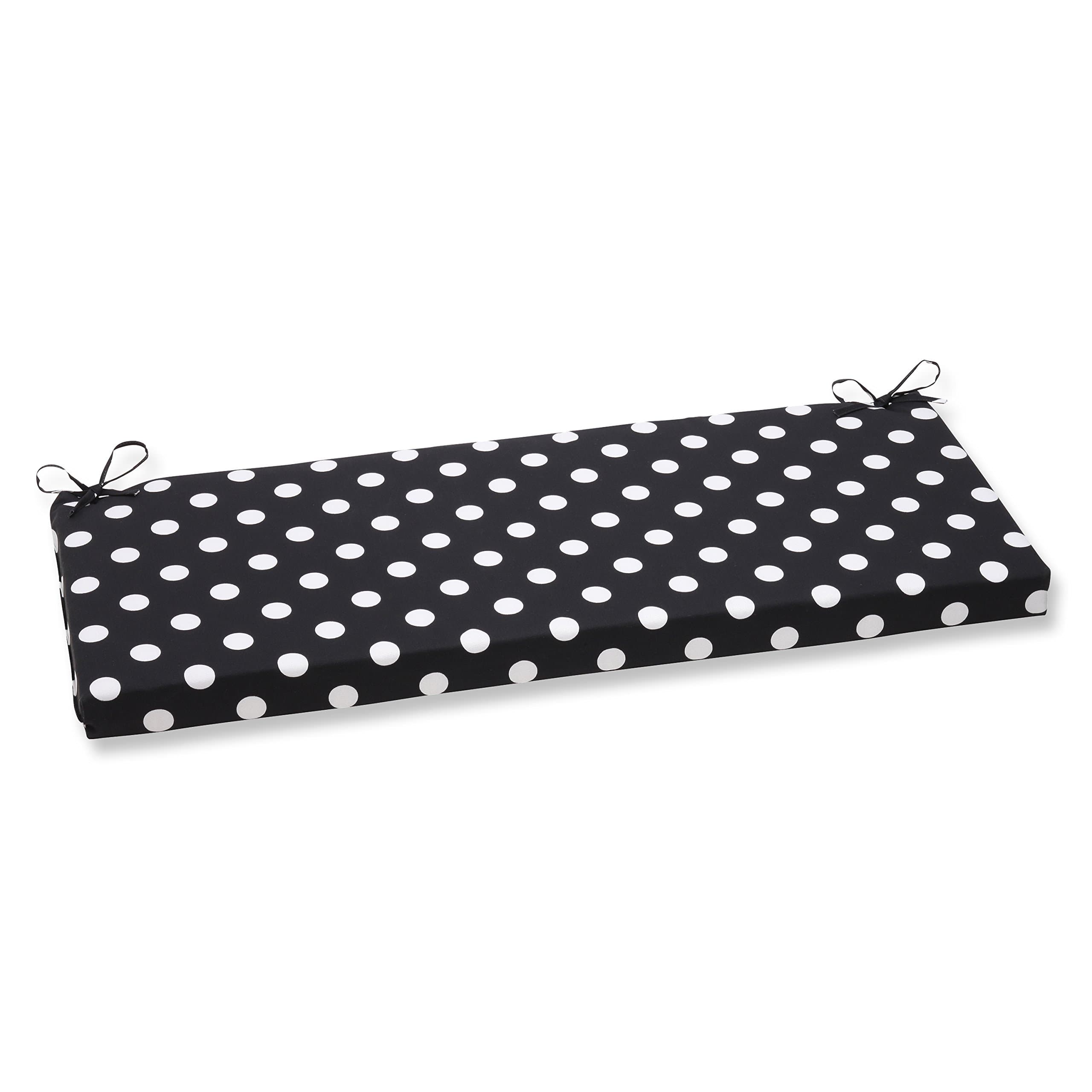 Pillow Perfect Polka Dot Bench Cushion, Black