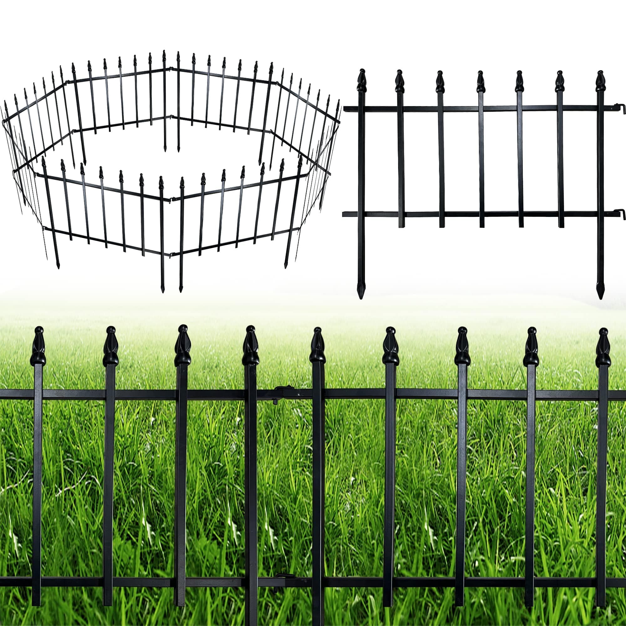 ARIFARO Decorative Metal Garden Fence 18" high x 22" Wide 5 Pack, Animal Barrier for Dog Pet,Border Garden Fencing for Outdoor Patio Lawn Yard Flower Bed