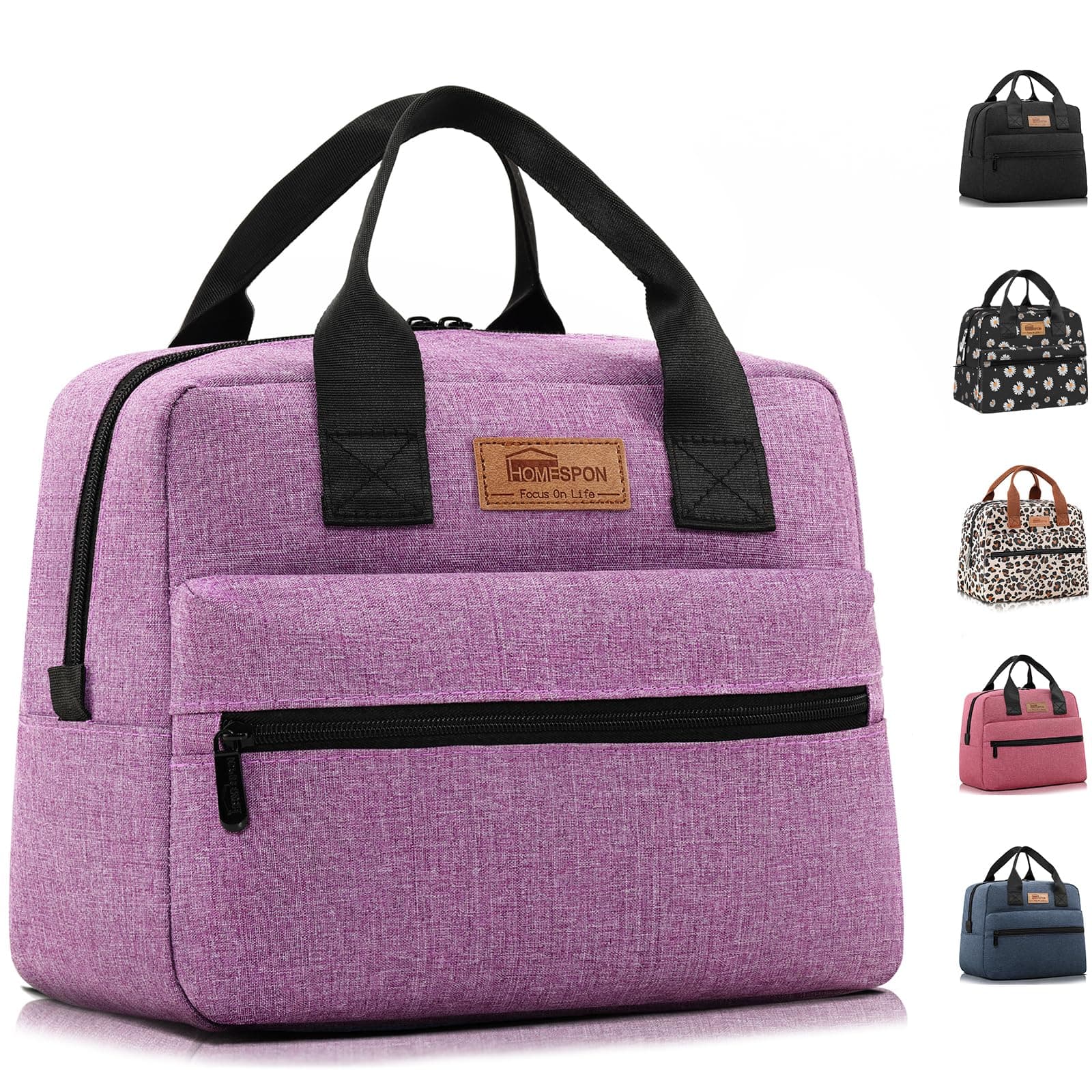 HOMESPON Insulated Lunch Bag for Women Men, Thermal Lunch Box Cooler