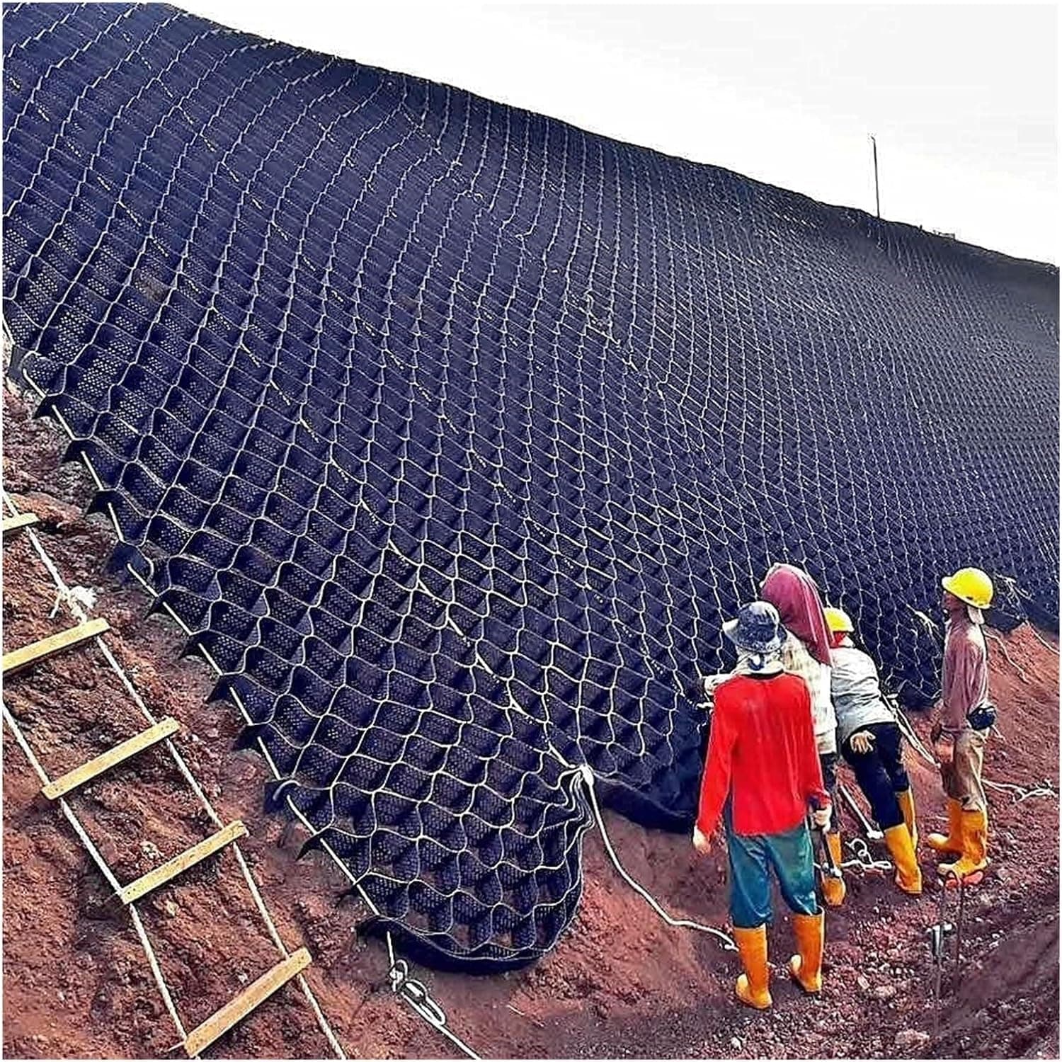 Geocell Ground Grid 2 Inch, Hillside Slope Grid Erosion Control, Soil Geogrid Ground Grid Gravel Stabilizer for Steep Driveways/Retaining Walls, Slope Grid Stabilizer with Vents (Size : 1x7m(3.3x23ft