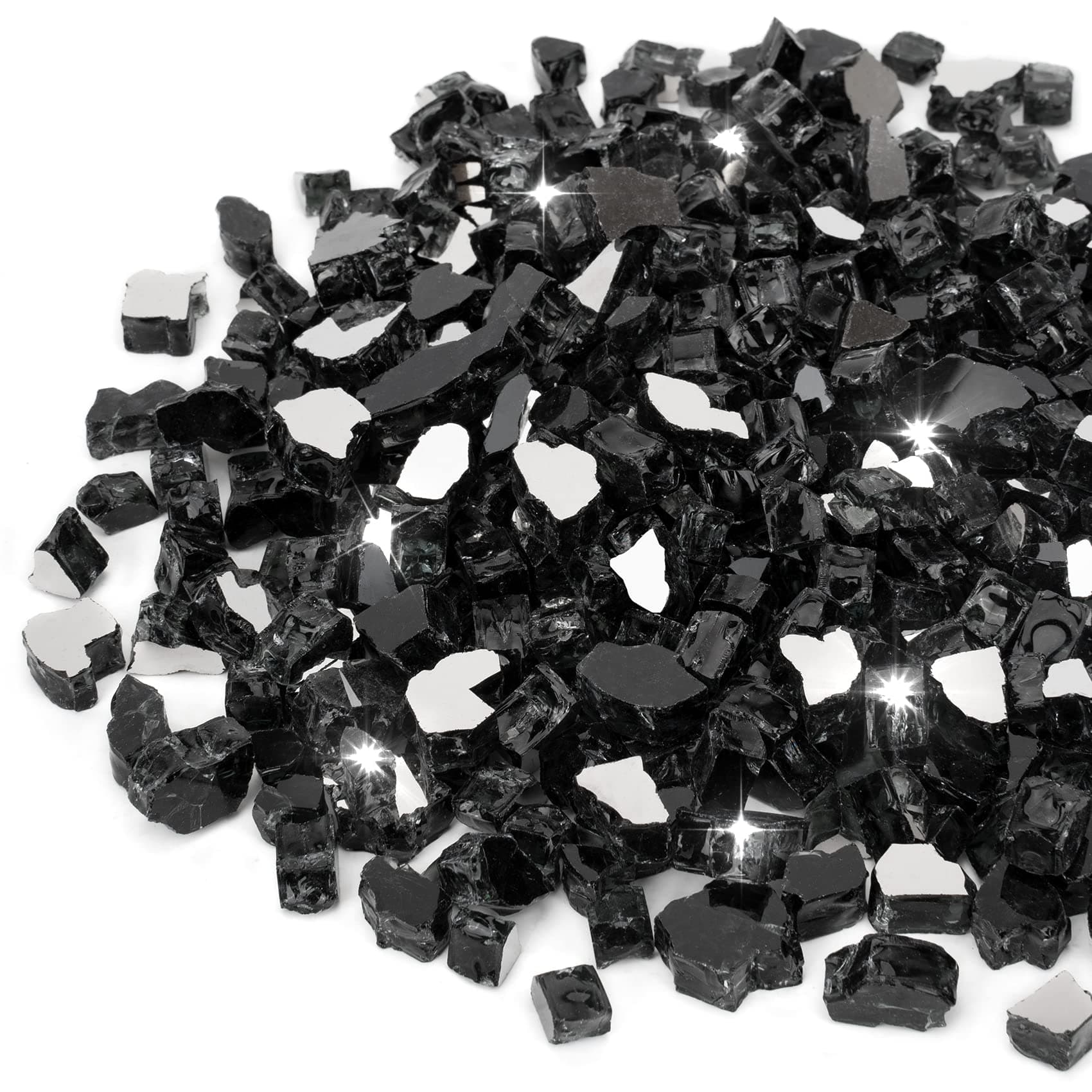 Stanbroil 10-Pound Tempered Fire Glass 1/4 inch, Onyx Black Reflective