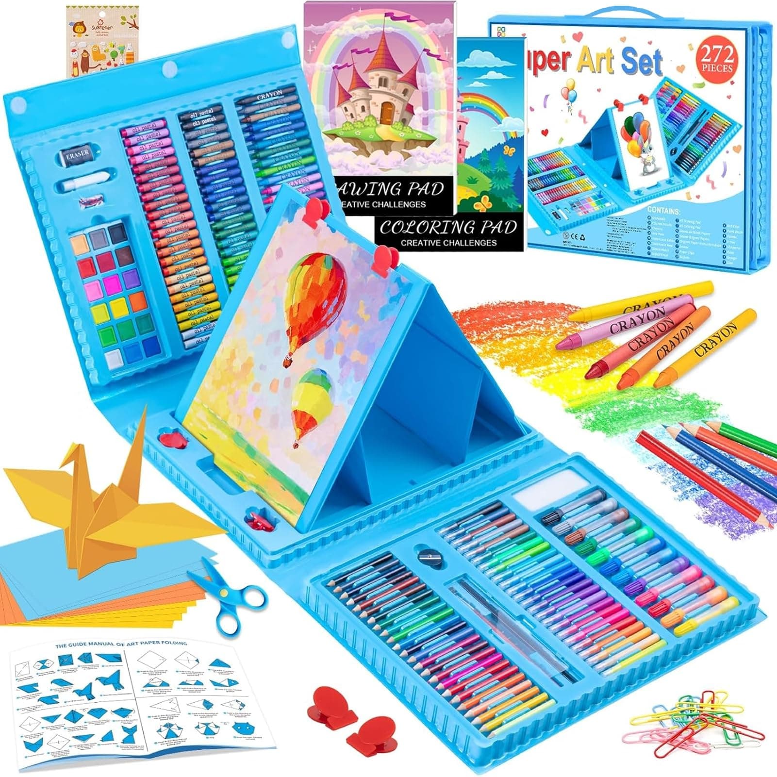 Art Kit, 272 Pack Art Set Crafts Drawing Kit for Kids Girls Boys Teens