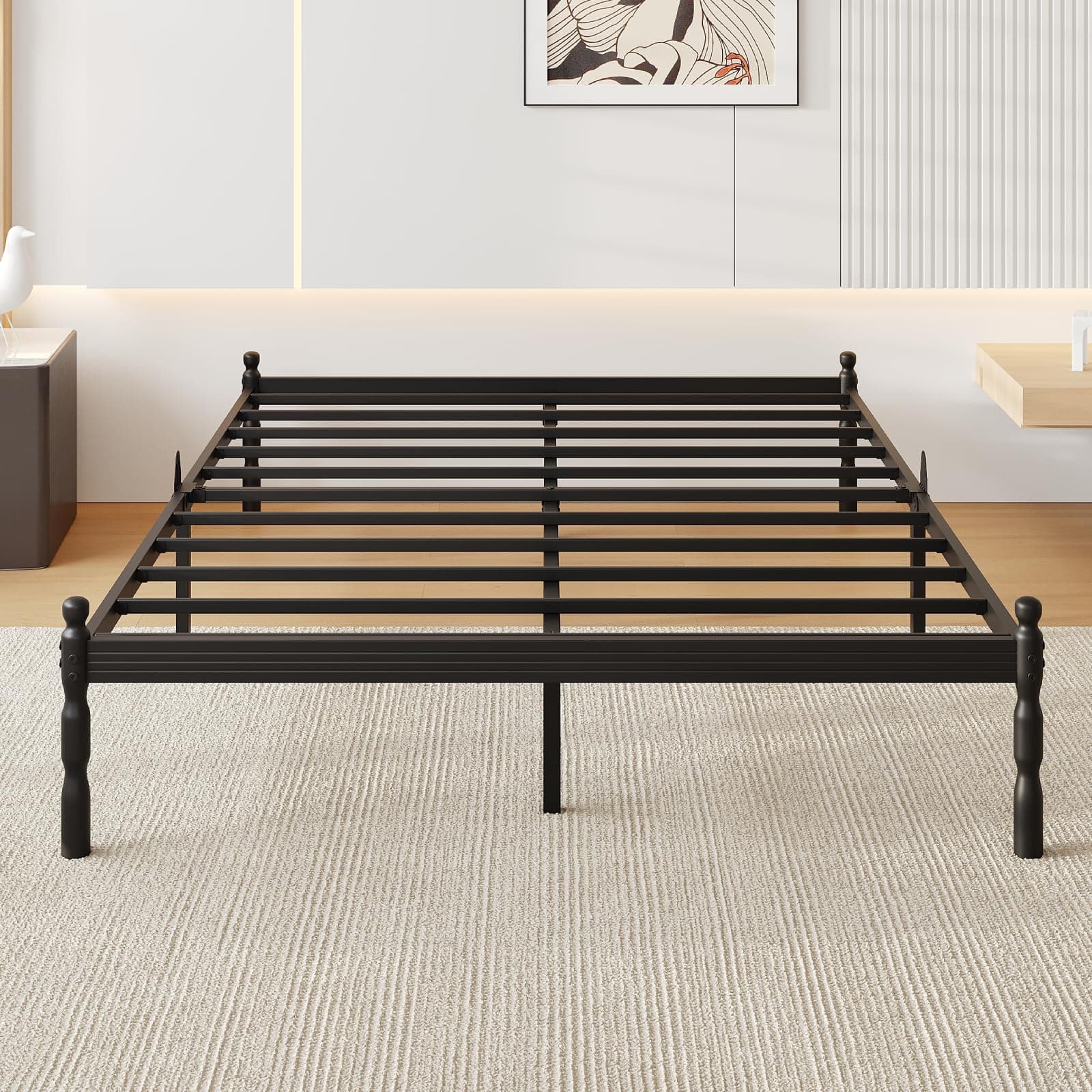 Goltriever 14 Inch Full Size Bed Frame with 2 Pcs Mattress Slide Stopper, Platform Bed Frame Full Metal, No Box Spring Needed, Easy Assembly, Heavy Duty, Noise Free, Non-Slip (Upgraded)