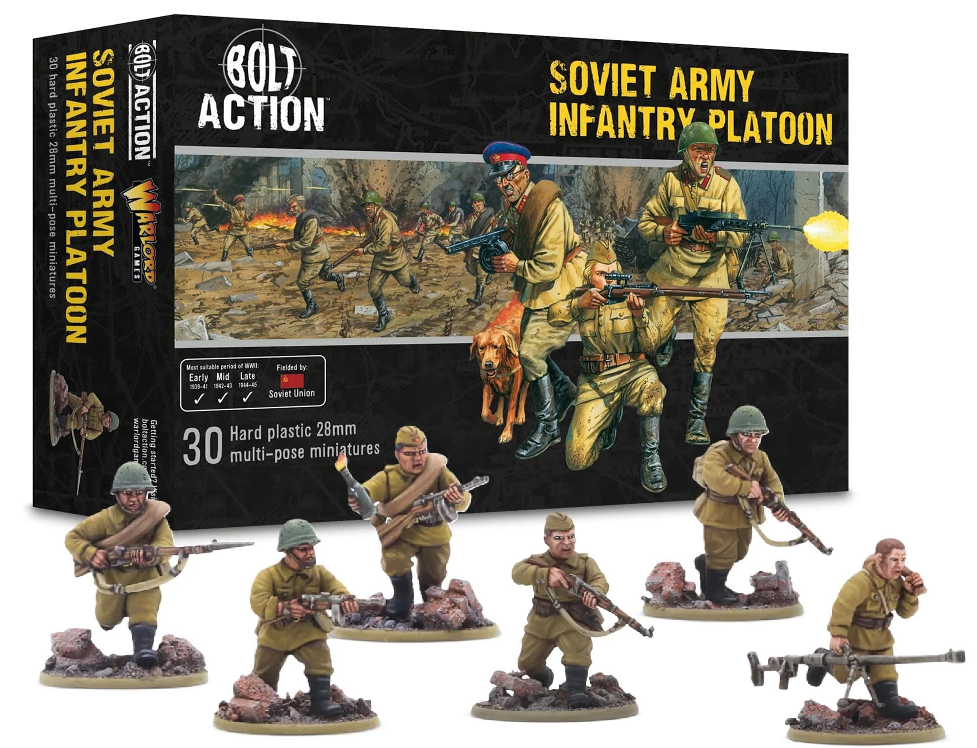Warlord Games Soviet Army Infantry Platoon - 28mm Scale Plastic Miniatures for Bolt Action Highly Detailed World War 2 Miniatures