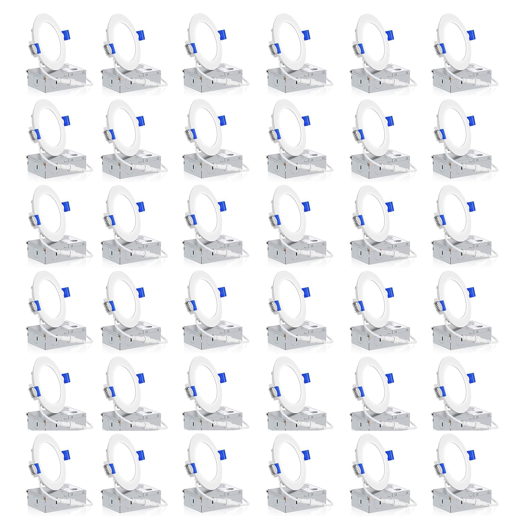 INCARLED 4Inch 36Pack LED Pot Lights 6CCT Slim Recessed Lighting 9W 750LM,