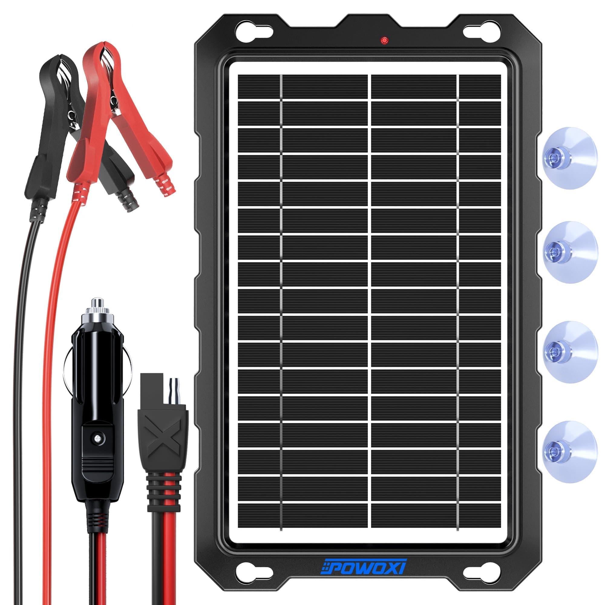 POWOXI 9W 12V Solar Battery Charger Trickle Maintainer Kit for Car