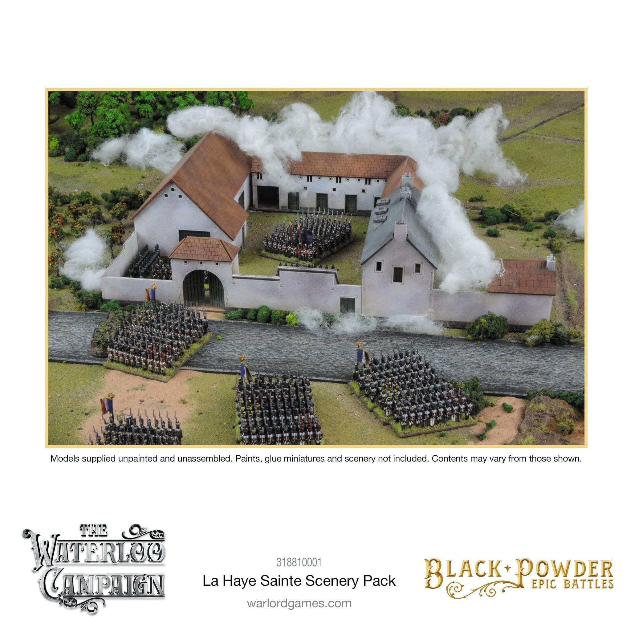 Warlord Black Powder Epic Battles: The Waterloo Campaign La Haye Sainte Scenery Pack Military Table Top Wargaming Plastic Model Kit 318810001