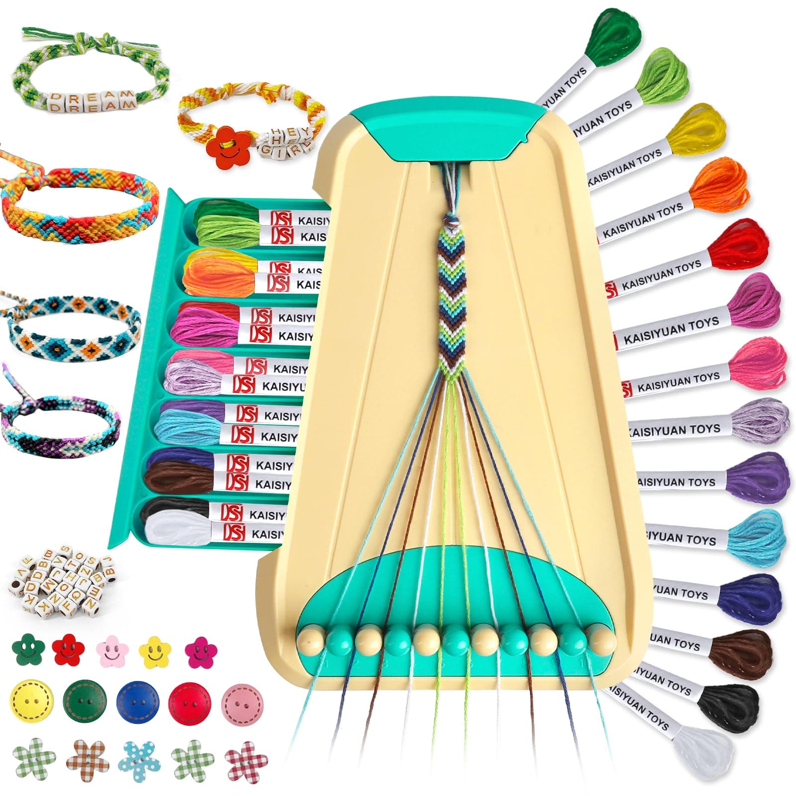 Maynacs Friendship Bracelet Making Kit for Girls 8-12, 28 Pre-Cut Threads