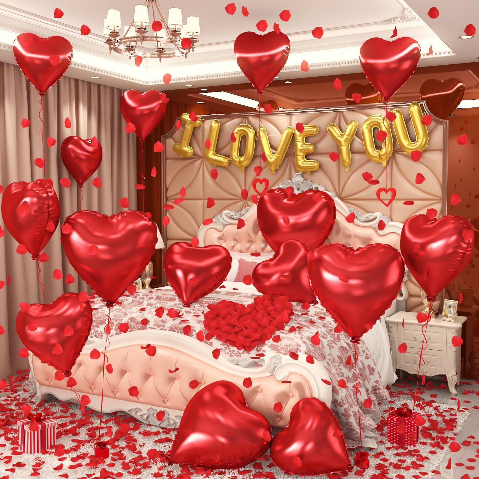 Gold Love Heart Balloons