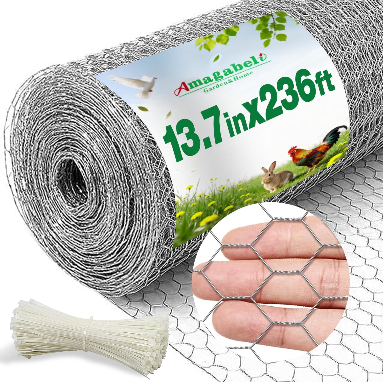 AMAGABELI GARDEN & HOME Black Hardware Cloth 36inch x 50ft 1.5inch 16Gauge Chicken Wire Fence Vinyl Coated Welded Square Mesh Roll for Home and Garden and Pet Enclosures Protect Chickens Rabbits