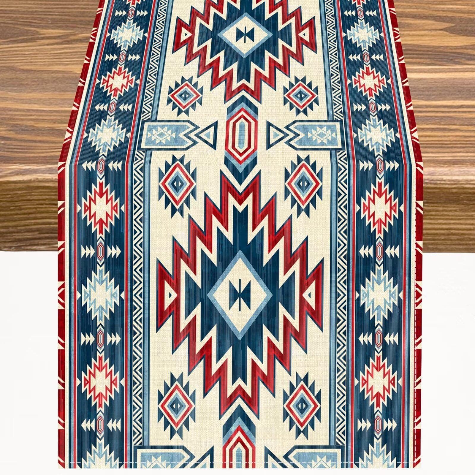 Southwestern Tribal Aztec Table Runner American Native Ethnic Geometric Western Boho Kitchen Dinner Runner for Indoor Home Living Room Party Dining Table Decoration 13"x70"