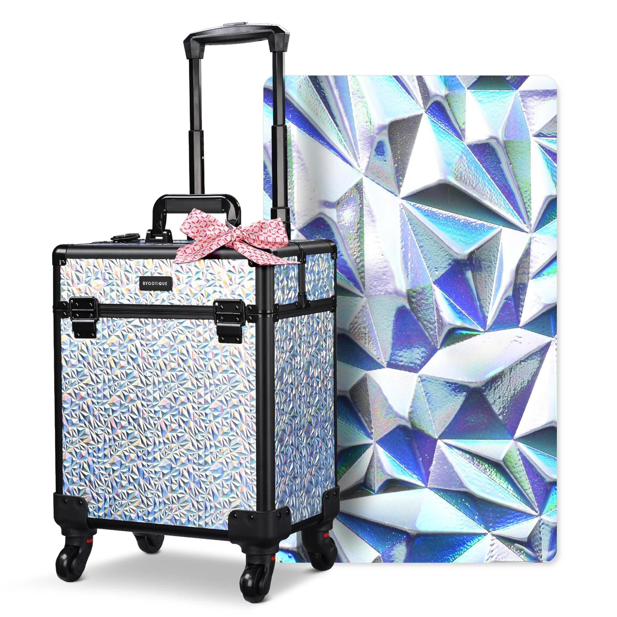 BYOOTIQUE Rolling Makeup Case Cosmetology case on Wheels Makeup Artist Nail