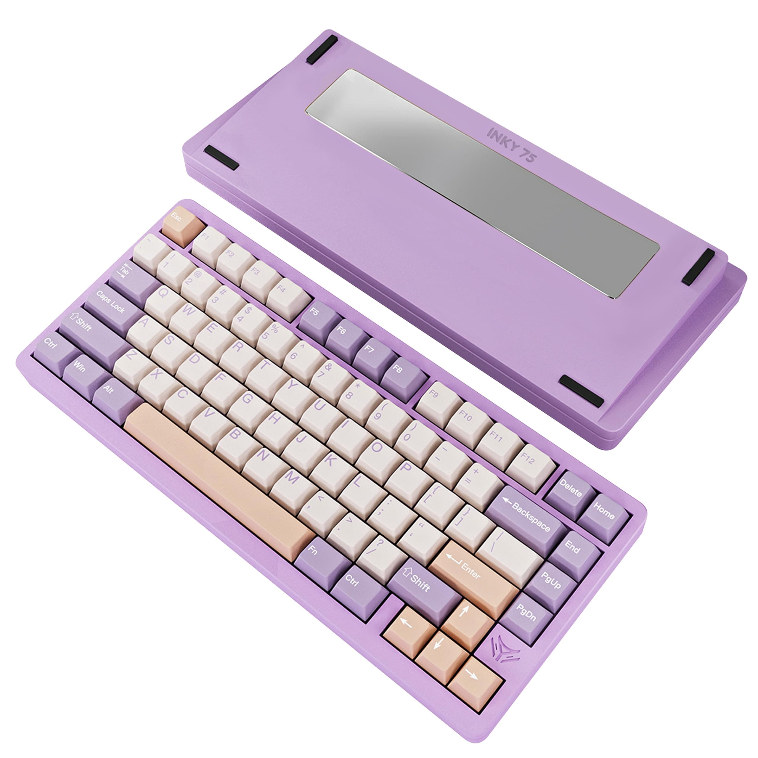 MK INKY75 Mechanical Keyboard with Full Aluminum Wireless Mechanical Gaming Keyboard, 75% Layout Mechanical Keyboard BT/2.4G/USB-C,Hot Swappable, Creamy Sounding, RGB/PP/4000mAh(Dream Lavender)