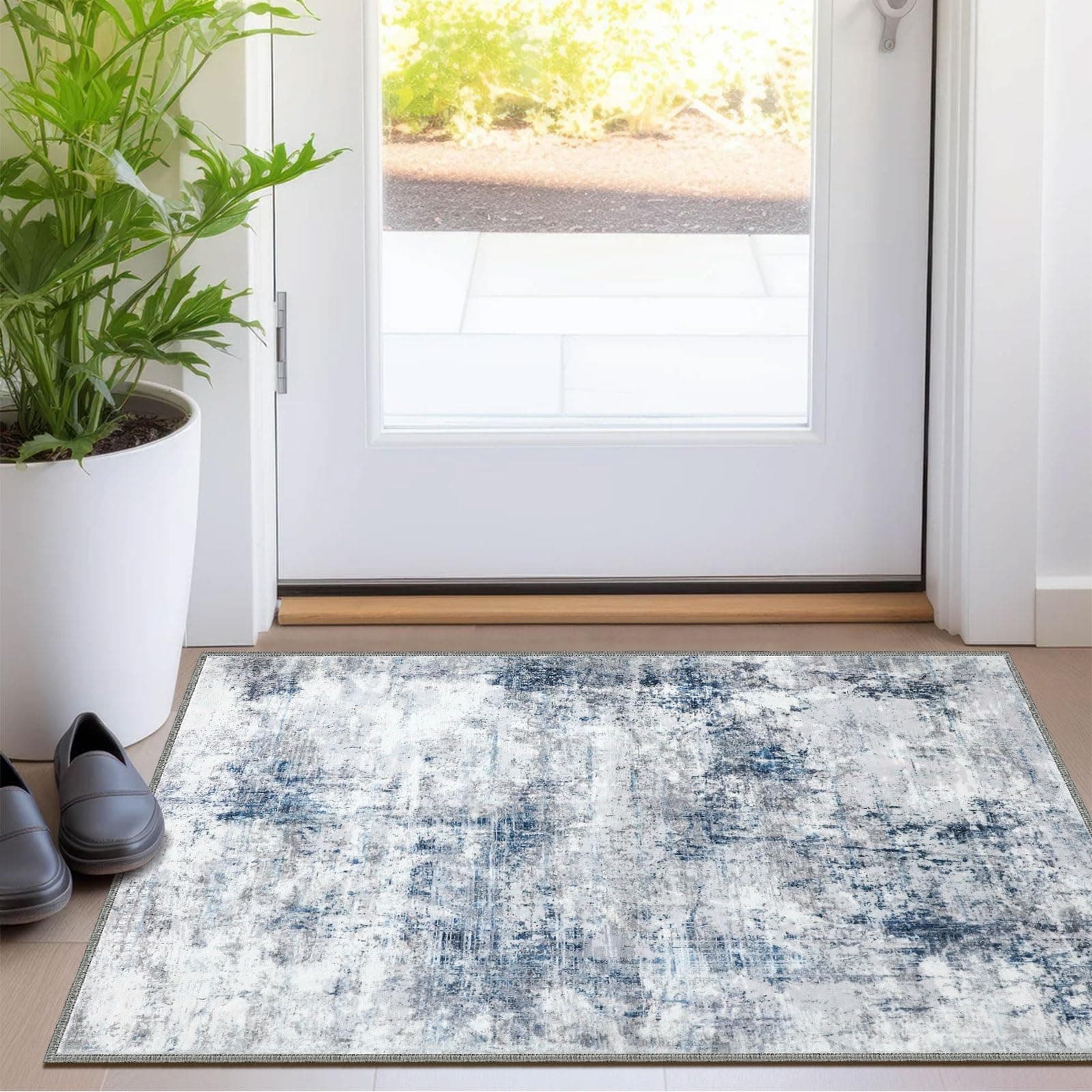 Door Mat, Front Indoor Doormat 32"x48" Non Slip Entryway Rug Indoor, Washable Small Rug for Bedroom Kitchen Bathroom Laundry Low Profile Throw Rug(2.6x4 Feet)