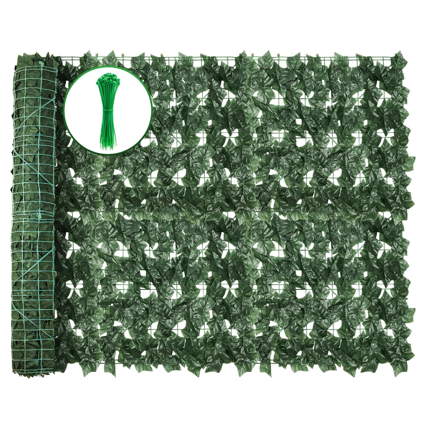 GEIGUIWA Artificial Ivy Privacy Fence Wall Screen,160X40 in UV-Anti Faux Greenery Backdrop Ivy Vine Leaf Hedges Fence Panels for Patio, Balcony, Garden, Backyard