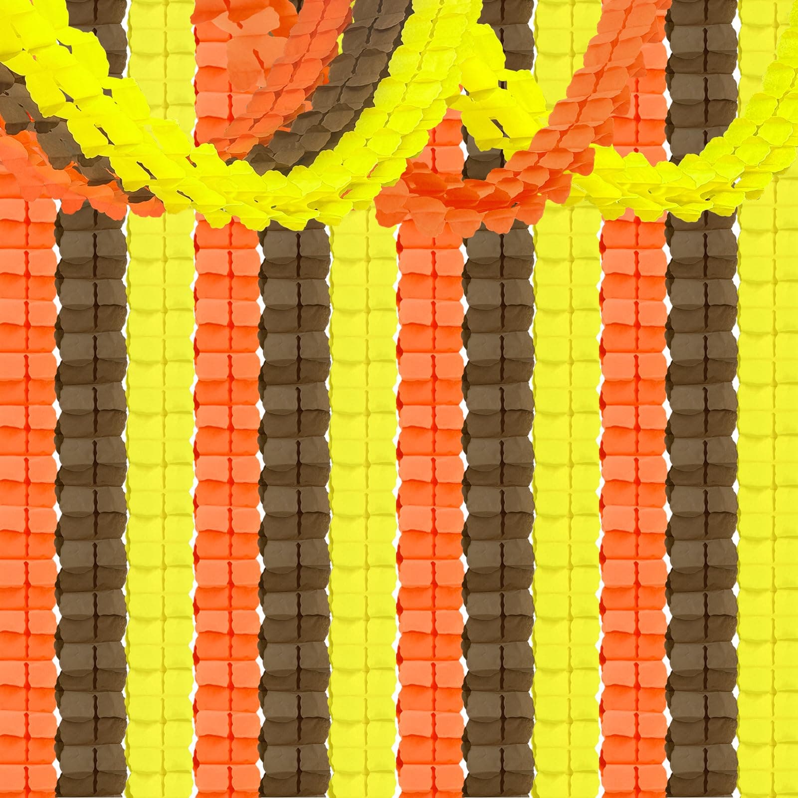 12Pcs Fall Party Decorations, Hanging Brown Yellow Orange Paper Streamers Garland for Birthday Baby Shower Wedding Halloween Thanksgiving November Harvest Party Backdrop Decor