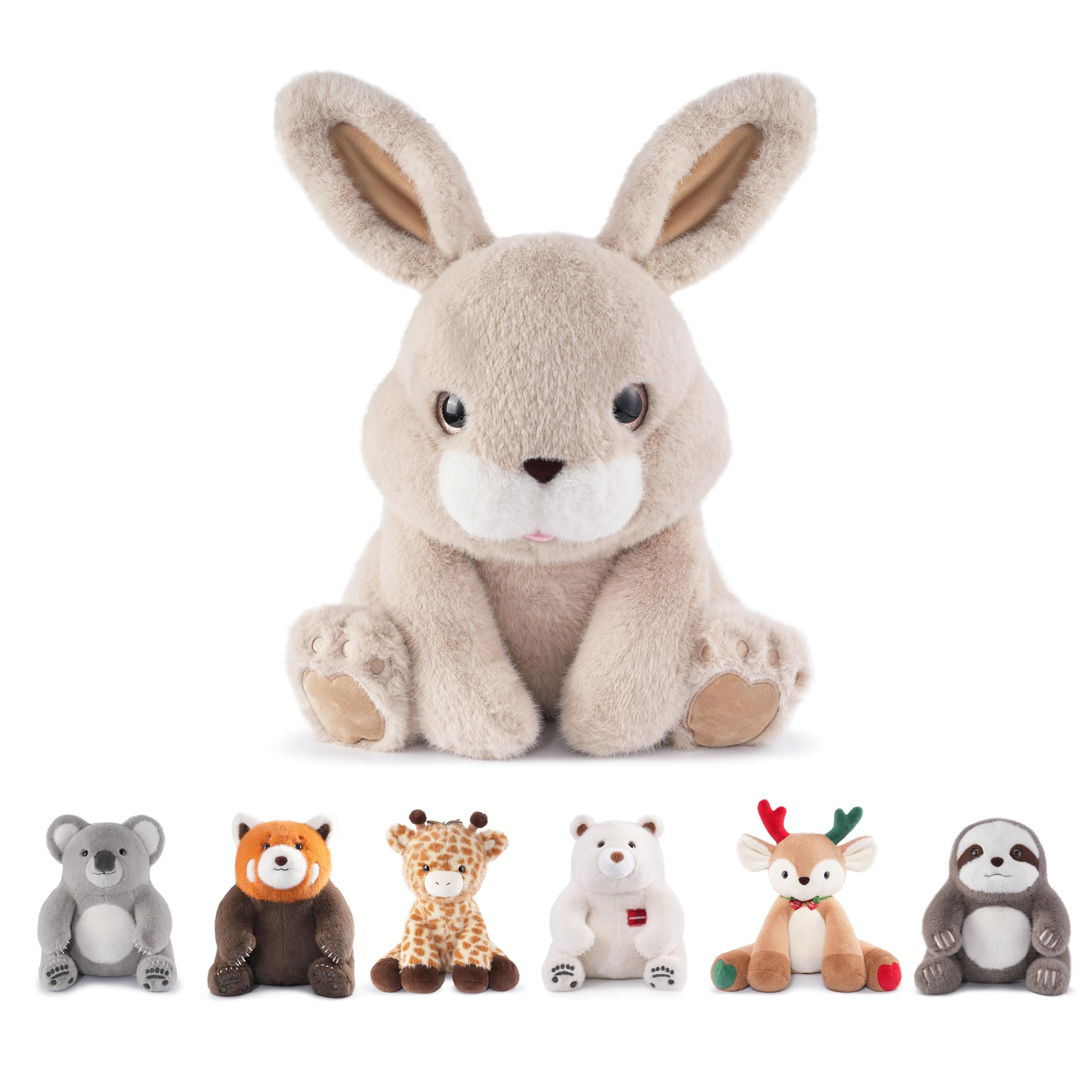 Niuniu Daddy 14" | 3.5 Pound Rabbit Weighted Bunny Stuffed Animals, Large Hugging Plush Animal Toys for Kids Adults Baby, Large Body Pillow for Sleep Gifts Presents Birthday Christmas Holiday