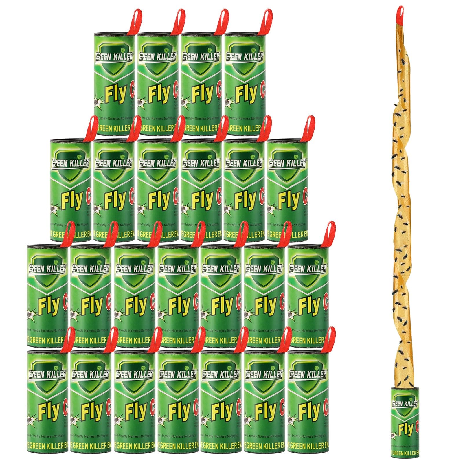 24PCS Fruit Fly Trap Strips, Fly Ribbon Sticky Traps, Non-Toxic Sticky Fly Tape for Indoor Use, Fruit Fly & Mosquito Catcher for Home, Kitchen, Garden