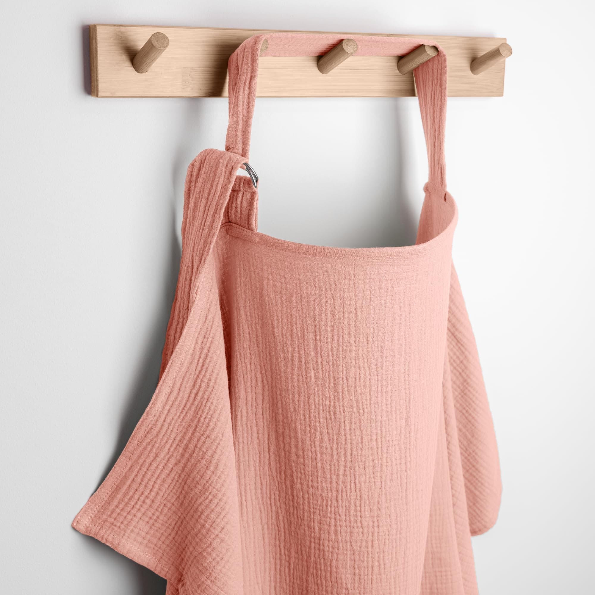 Comfy Cubs Muslin Nursing Cover, Pack of 1, 100% Muslin Cotton Breastfeeding Cover Up - Soft & Breathable Baby Nursing Scarf with Adjustable Neck Strap - Portable Essential for Newborn - Bold Blush