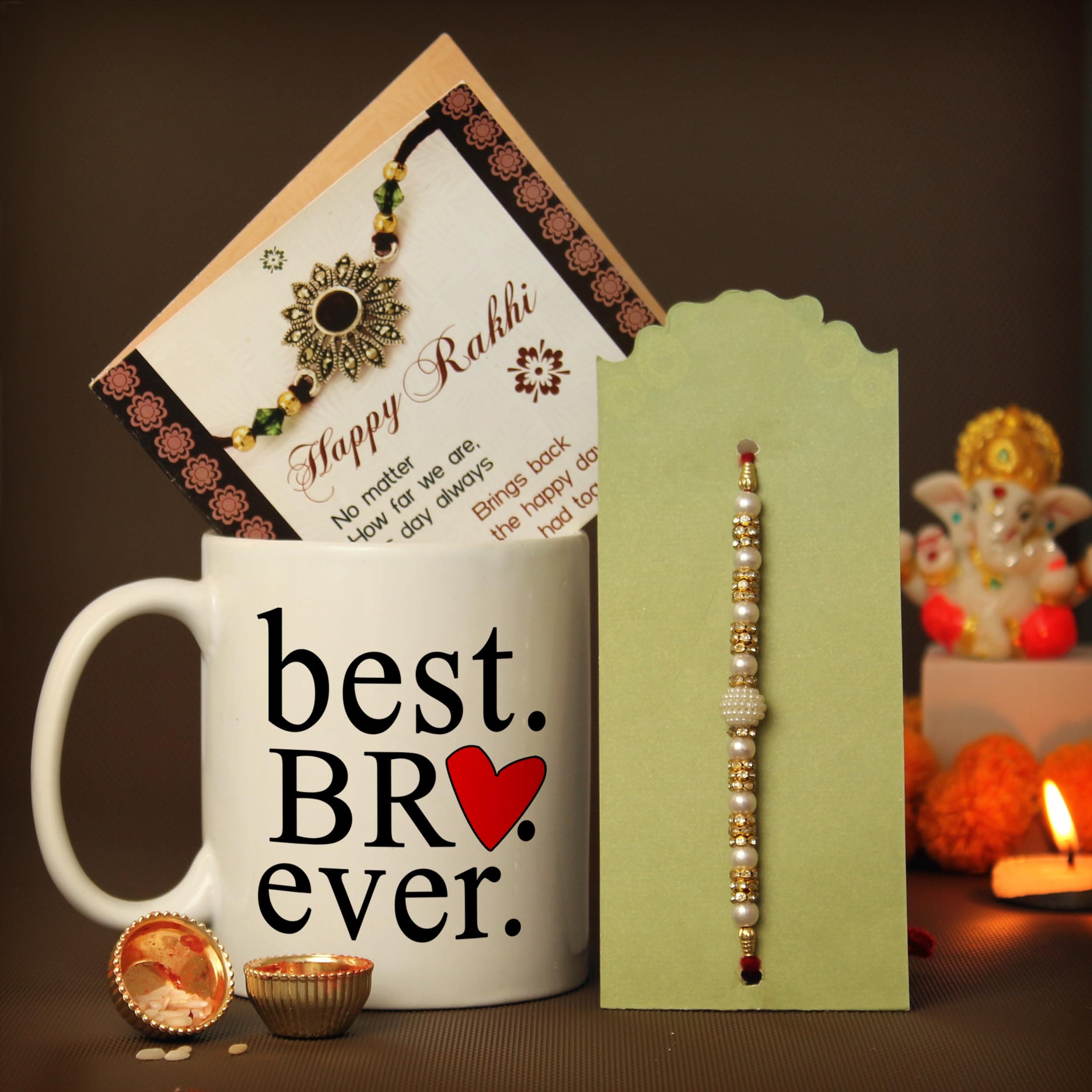TIED RIBBONS Rakhi for Brother Gift Set | Premium Rakhi Bracelet for Bhai | Coffee Mug (10 Oz) | Raksha Bandhan Rakhi Thread | Rakhi Gift for Brother