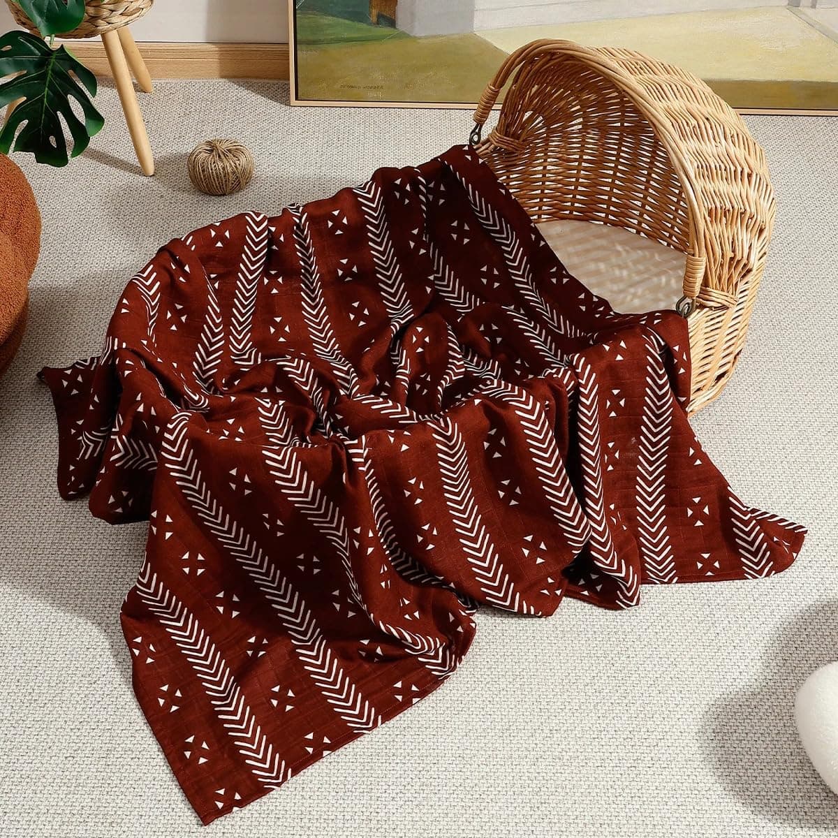 Hemasa 100% Cotton Baby Muslin Swaddle Blanket Newborn Wrap Infant Bath Towel Stroller Cover (Color 3)