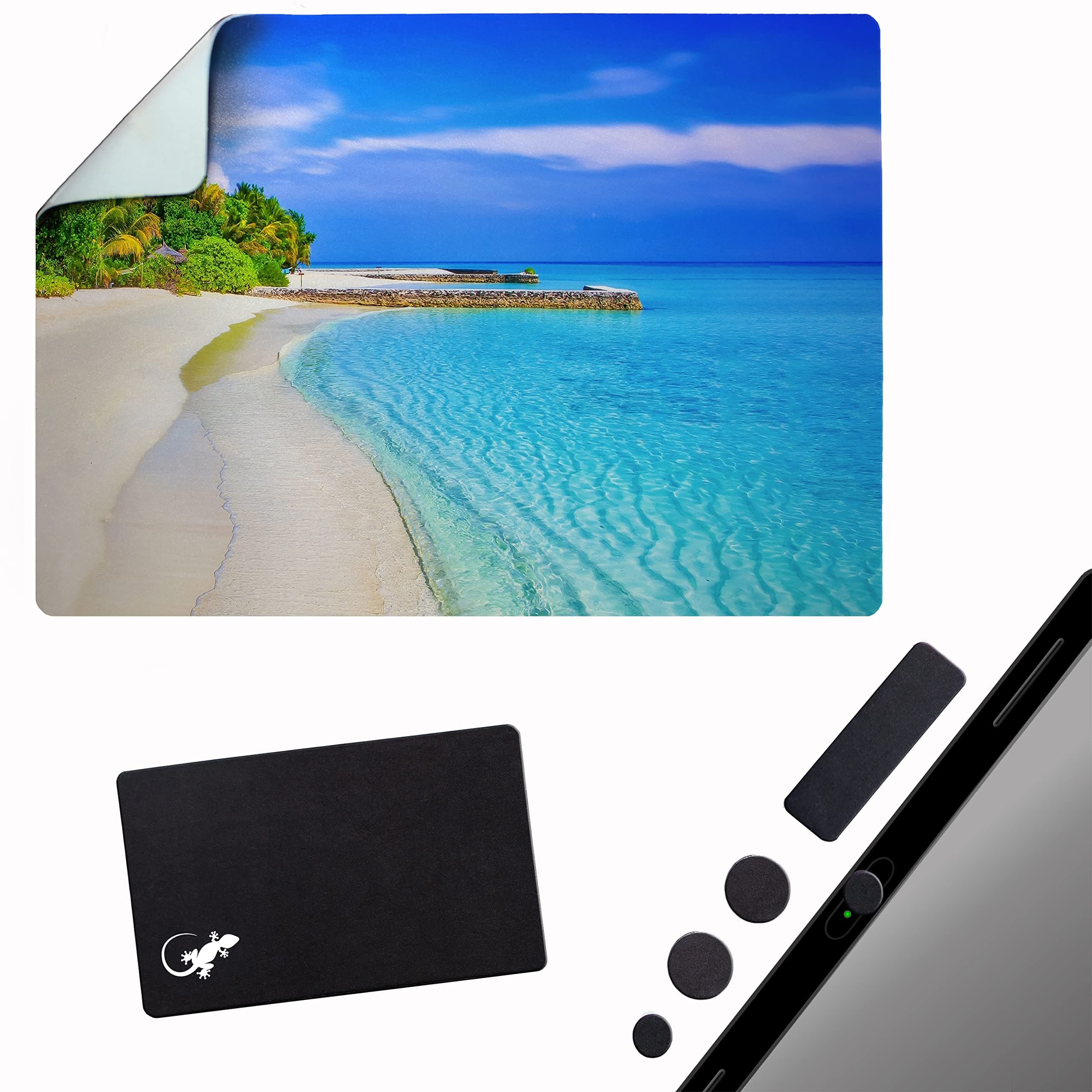 Adhesive Mouse Pad - Peel and Sticks to Any Surface - Travel Mouse Pad, Sticky for Any Surface - Excellent Tracking - Beach Soft Sand