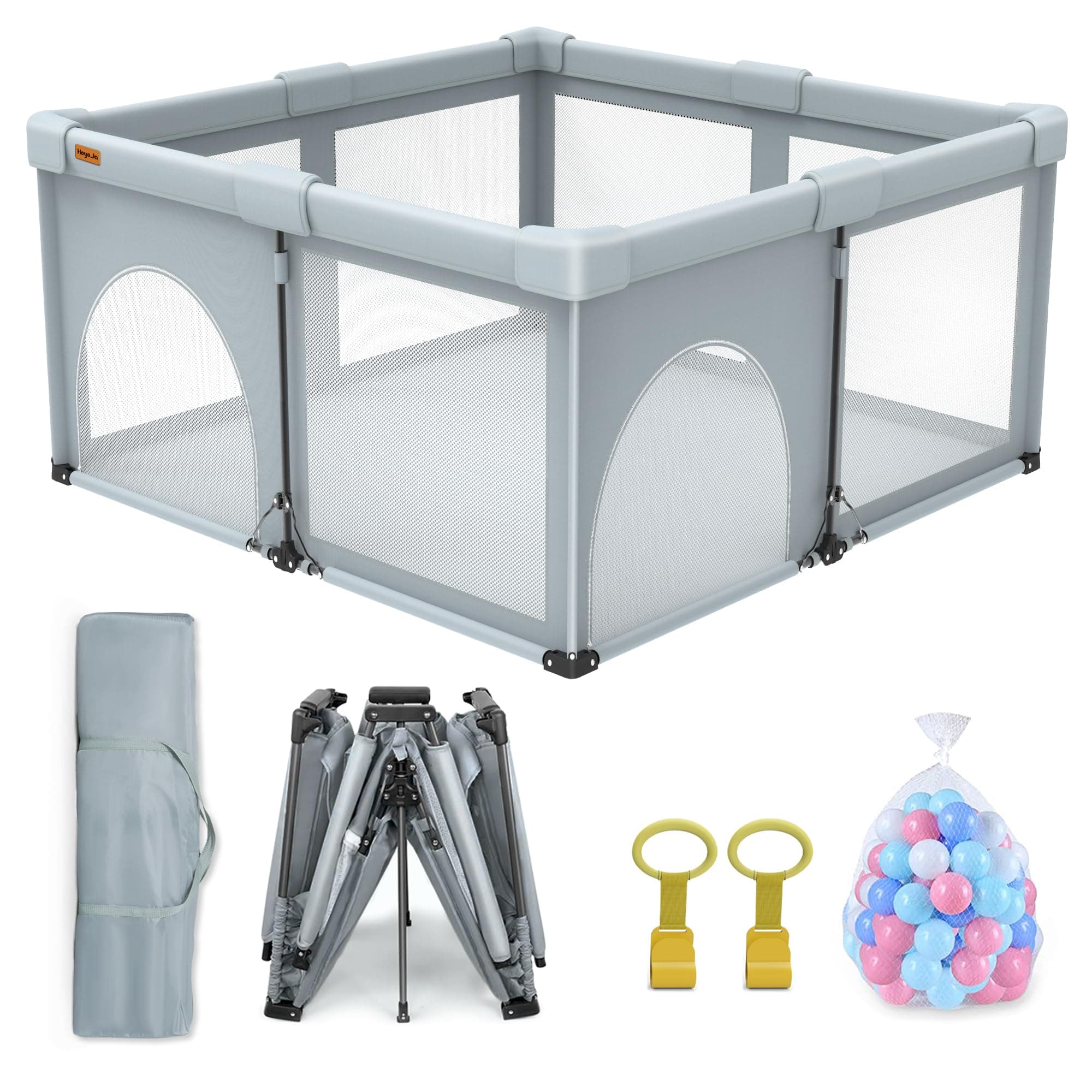 Foldable Baby Playpen,59x71 Inches Portable Playpen,Collapsible Play Pen for Babies and Toddlers,Indoor & Outdoor Baby Fence Play Area