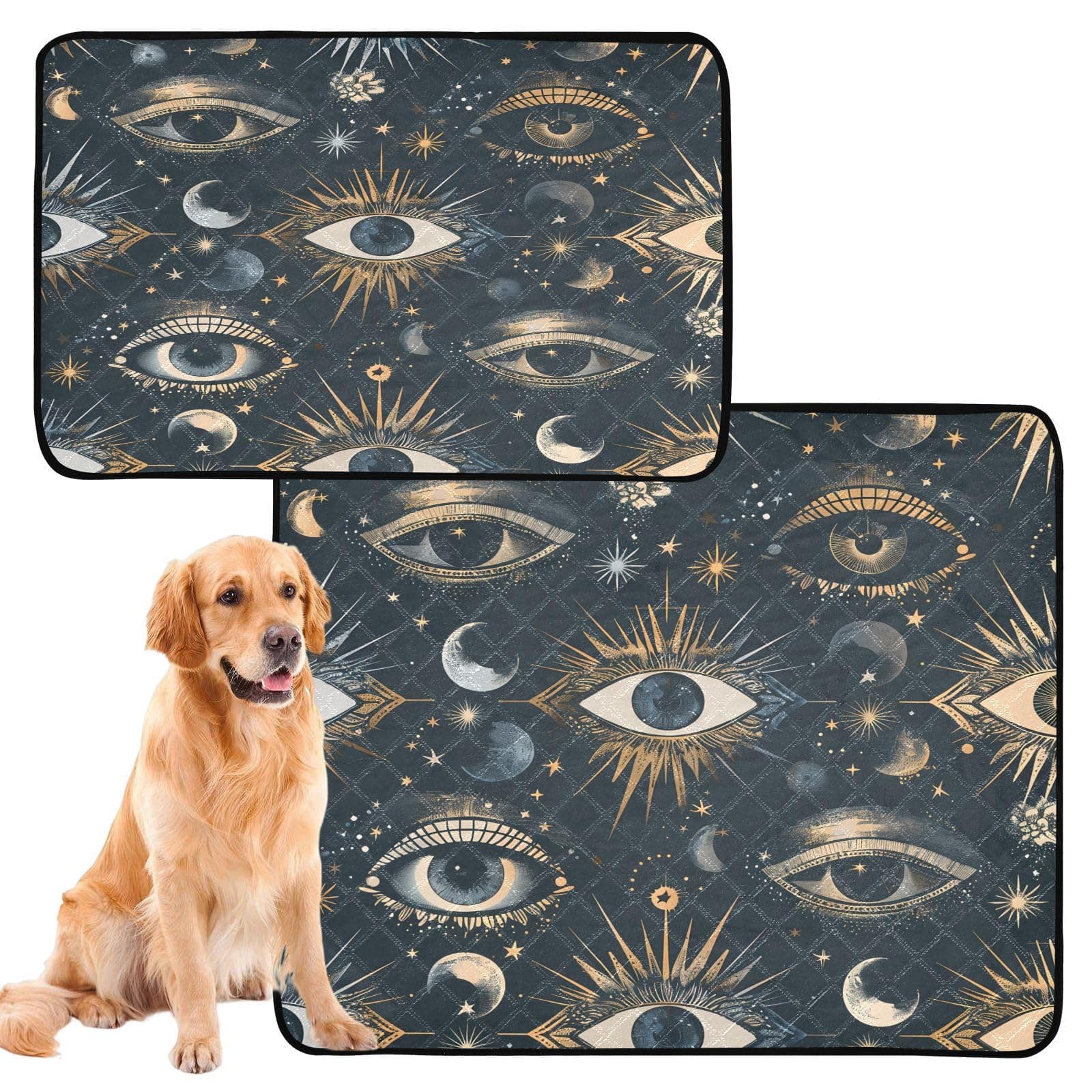 Kigai Eyes Element Washable Pee Pads for Dogs 3PCS Absorbent Leakproof Puppy Training Pads Reusable & Non-Slip Pet Whelping Pads Dog Potty Pads 20x24in