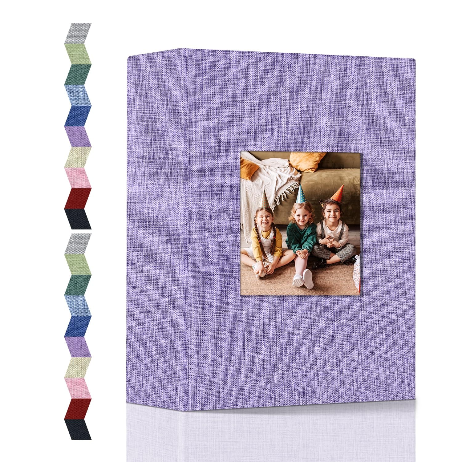 popotop Photo Album 4x6, Linen Cover Picture Album with 100 Horizontal Pockets and Display Window, Slip-in Photo Books for Family Wedding Anniversary Baby Vacation