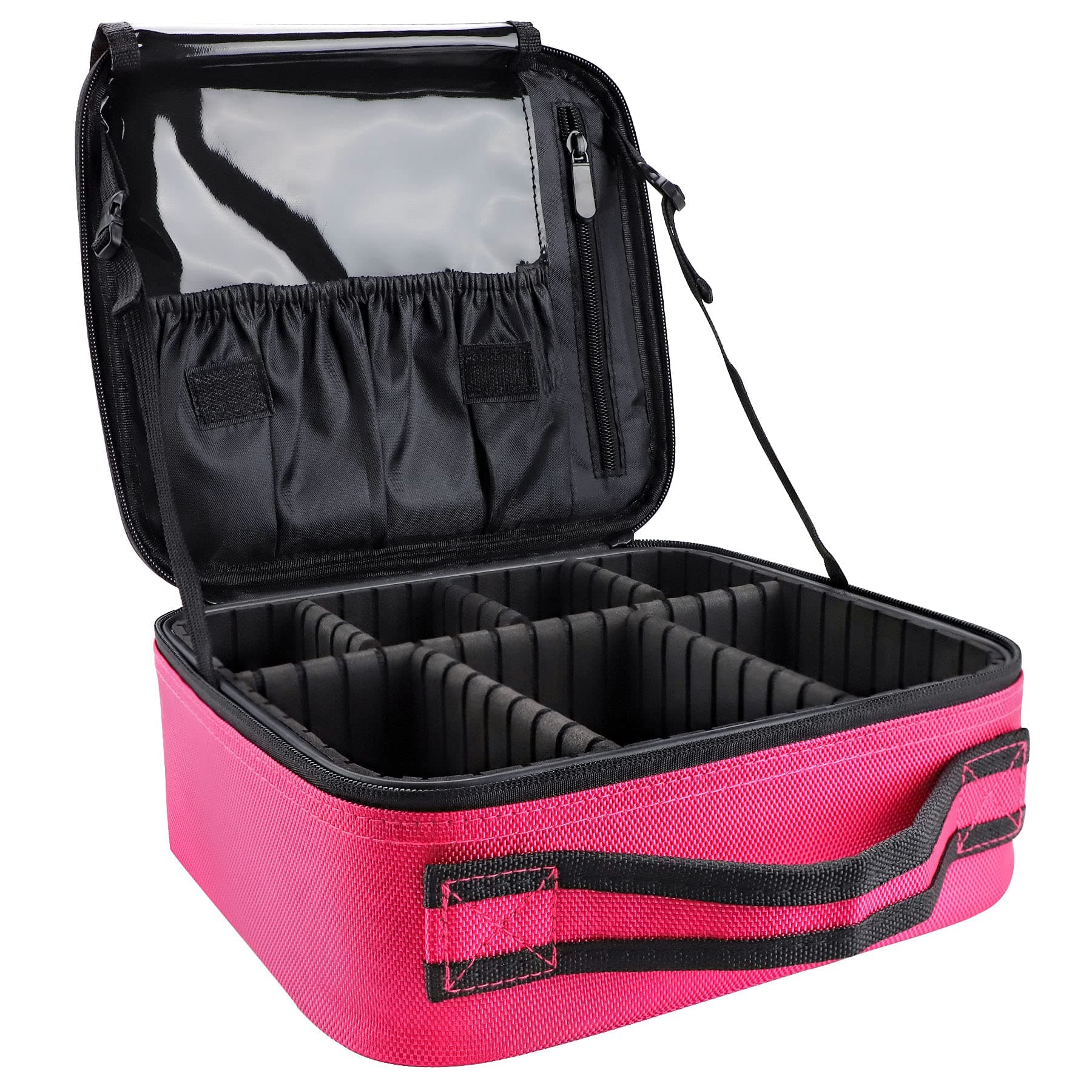 GZCZ Make Up Organizer Reise,Kosmetik Tasche,Große Kapazität,Rosa,10,4''