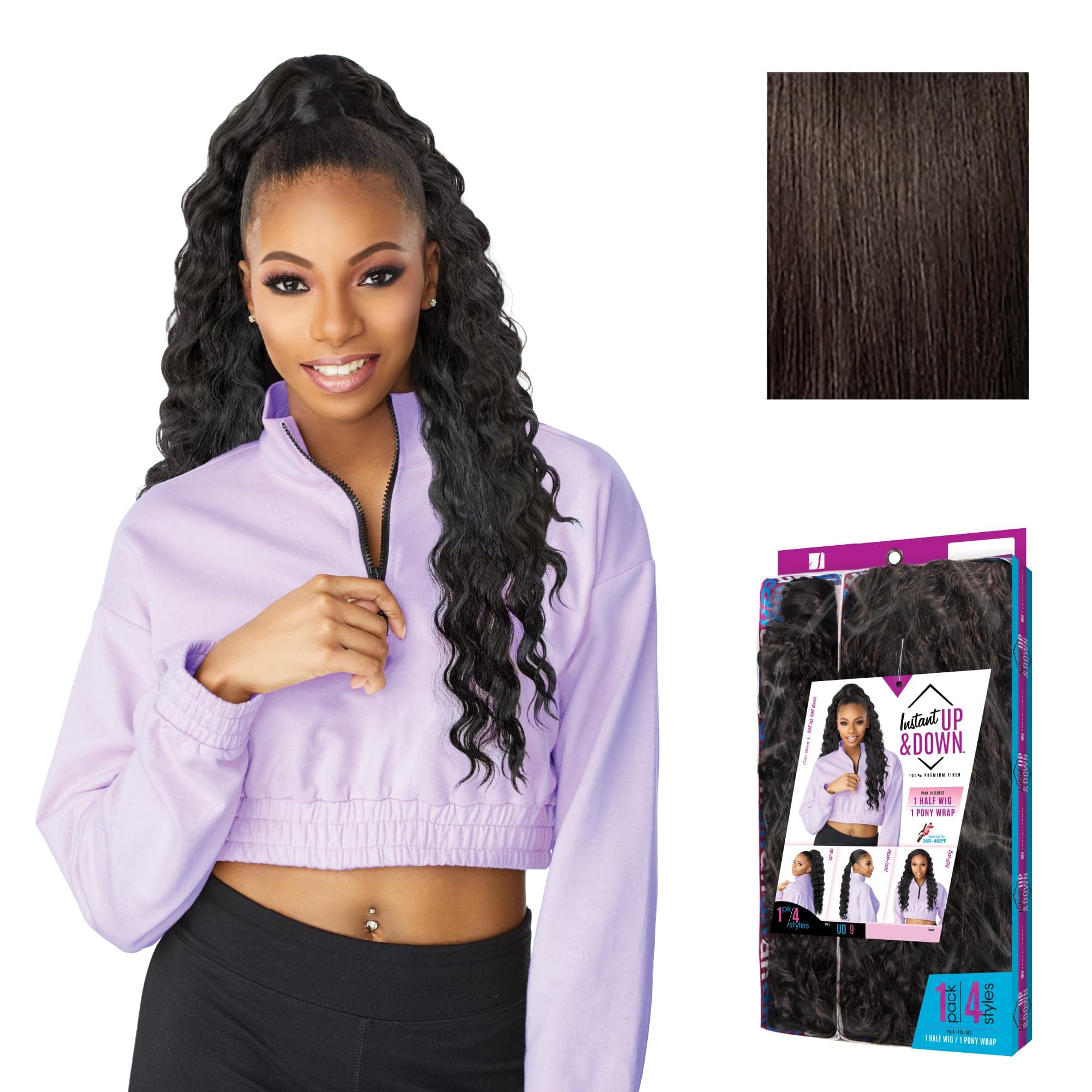 Sensationnel INSTANT Updown halfwig Pony - Instant Weave Up and Down 4 style in 1 half wig pony drawstring - INSTANT up and down UD 9 (2)