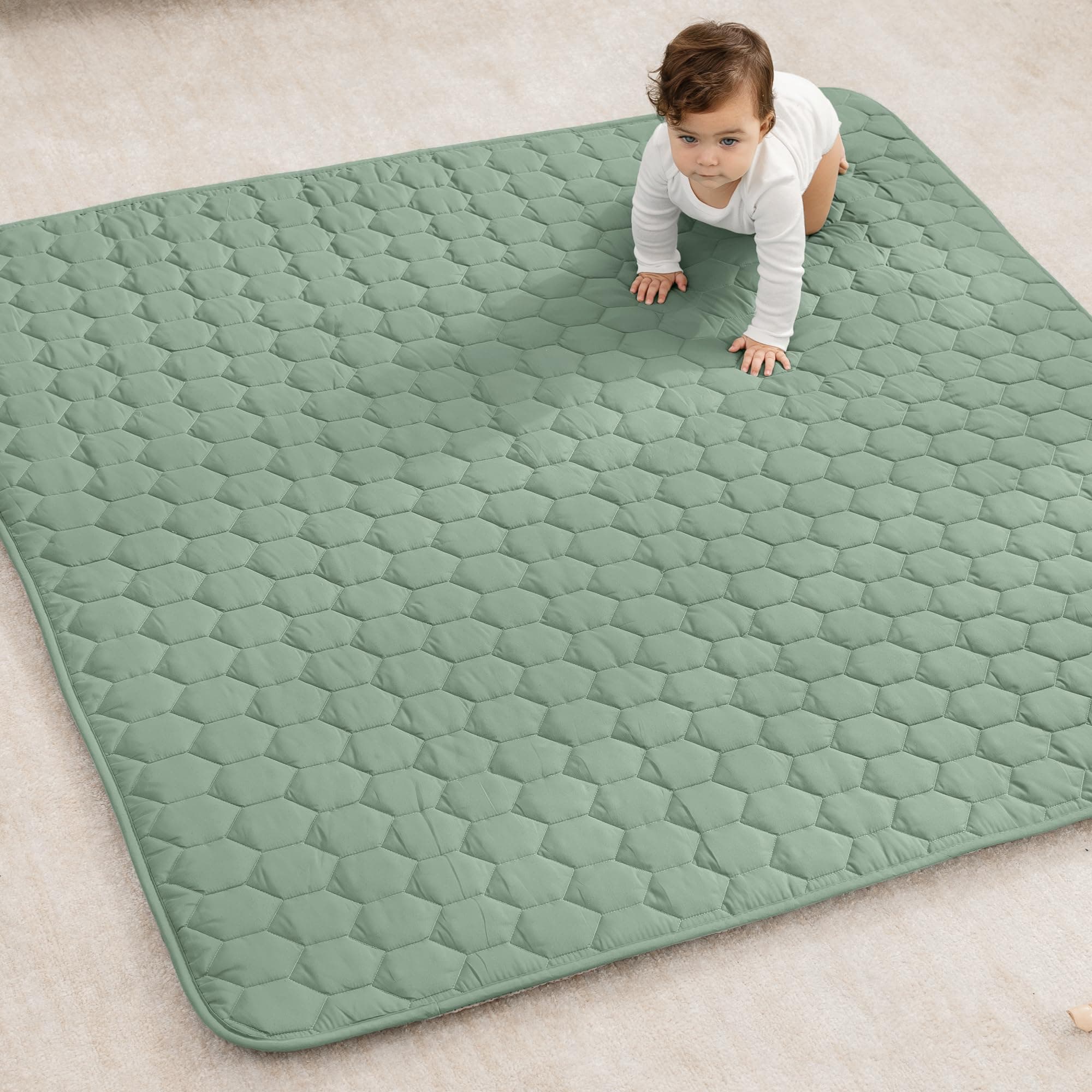 Comfy Cubs Kids Play Mat Square 143x143cm, Baby Mat - Fern
