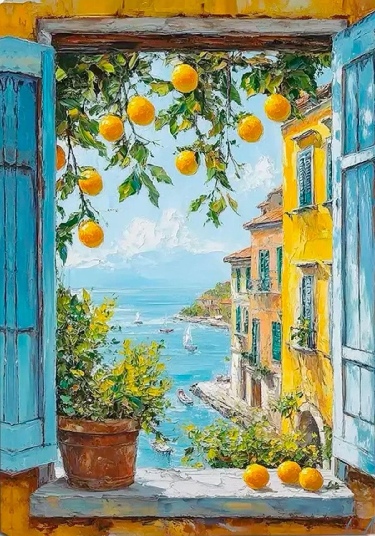 Yunruily Paint by Number Adult Lemon Tree-Adult Paint by Numbers,Paint by Numbers for Adults Canvas for Gifts Home Wall Decor 12x16inch
