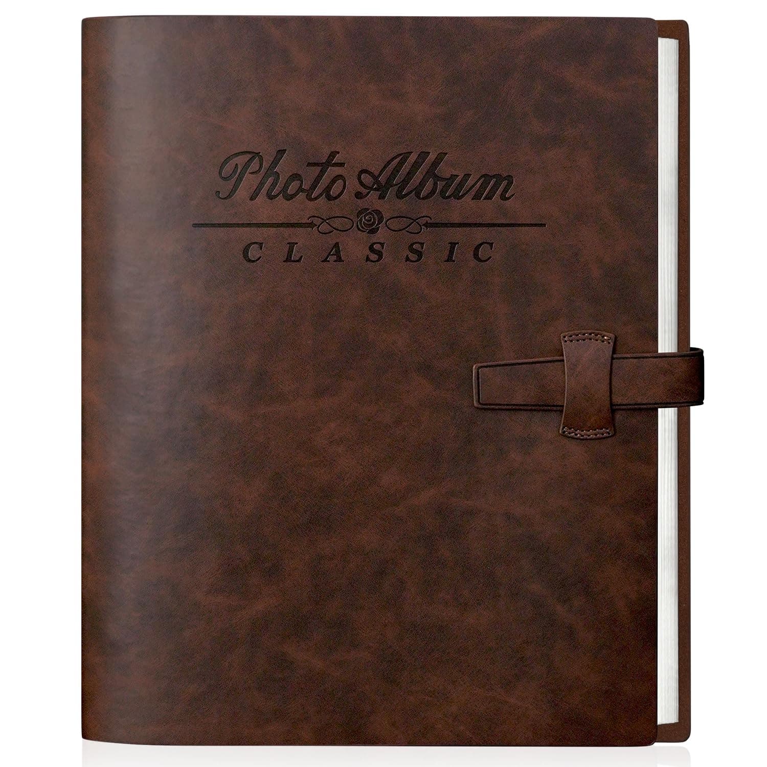 Artmag Photo Album 4x6 320 Photos, Thick Leather Cover Scrapbook with 20 PCS Kraft Writing Paper Picture Album Holds 320 Vertical Photos for Family Wedding Anniversary Classic