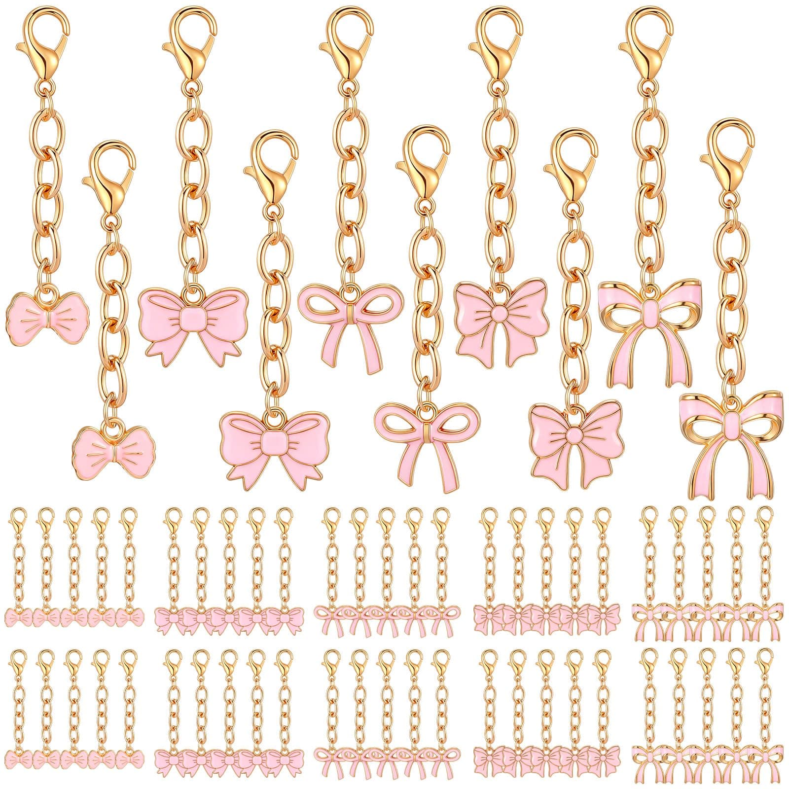 Equsion 100 Pcs Pink Bow Keychains Pink Bow Party Favors for Women Girls Friends Gift Supplies for Mothers Day Wedding Bridal Shower Baby Shower 1st Birthday Party Favors