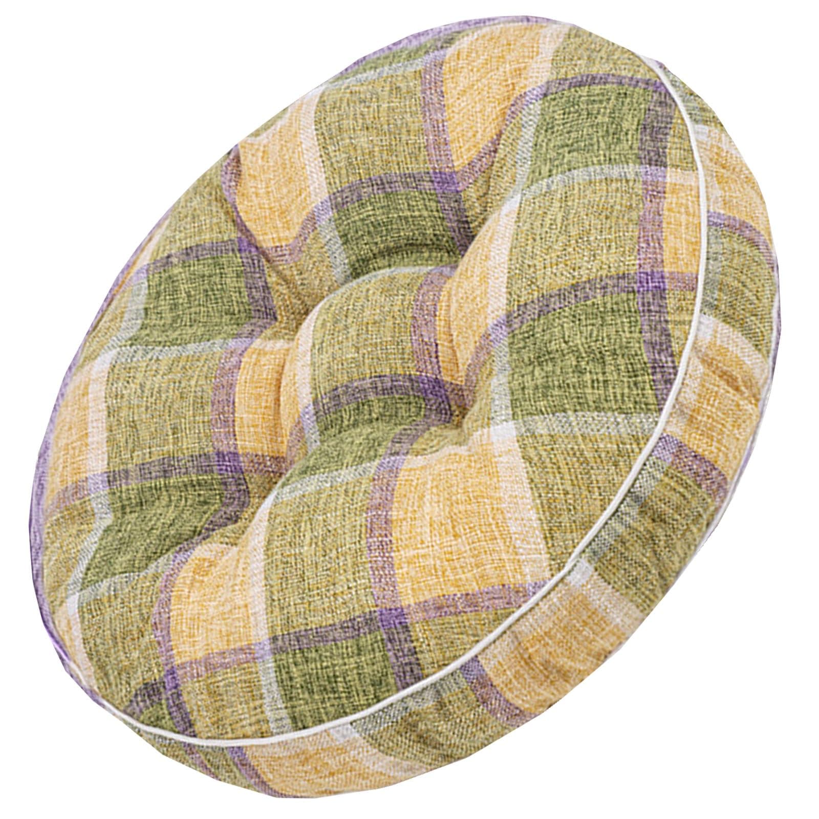 MCOSU Set of 2/4/6 Kitchen Garden Dining Chair Cushions Chair Pads Non Slip Soft Thick Seat Cushion for Indoor Outdoor Stool Patio Home Dining Room(A21,Round 1pc (40/16in))