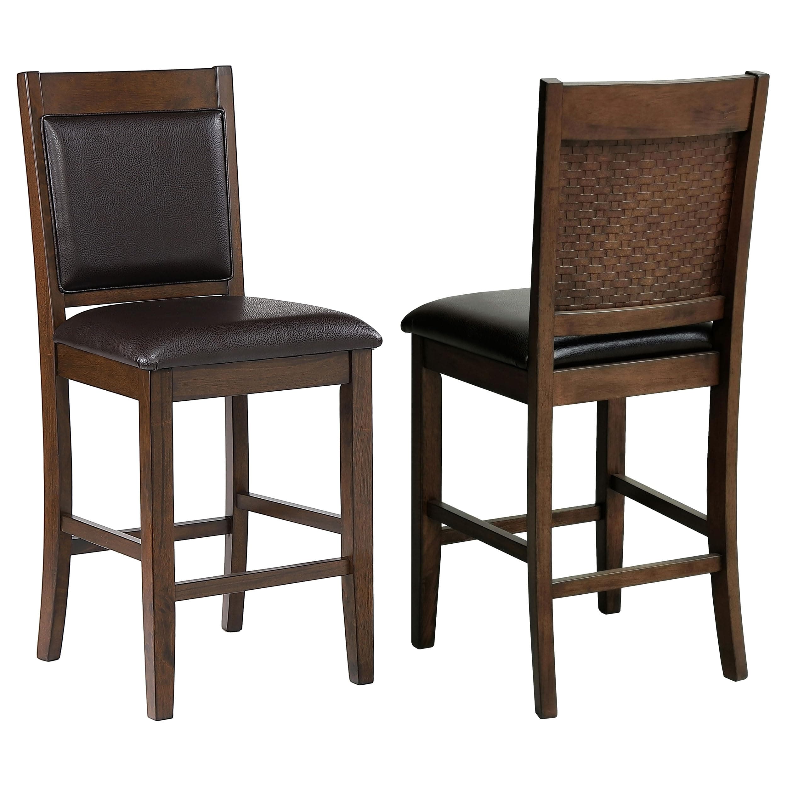 Coaster Dewey Upholstered Faux Leather Counter Height Chair in Brown
