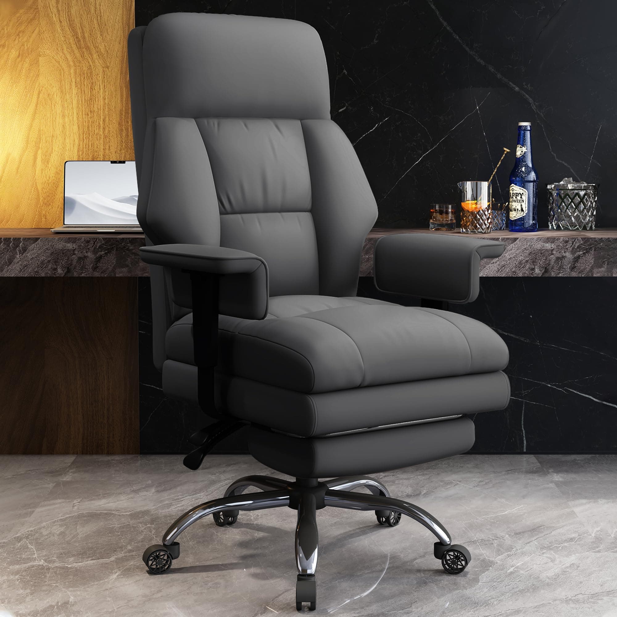 WXJHL Office Chair Executive Desk Chair with Foot Rest Comfy Computer Gaming Chairs Reclining Adjustable Height Home Office Chair with Wheels
