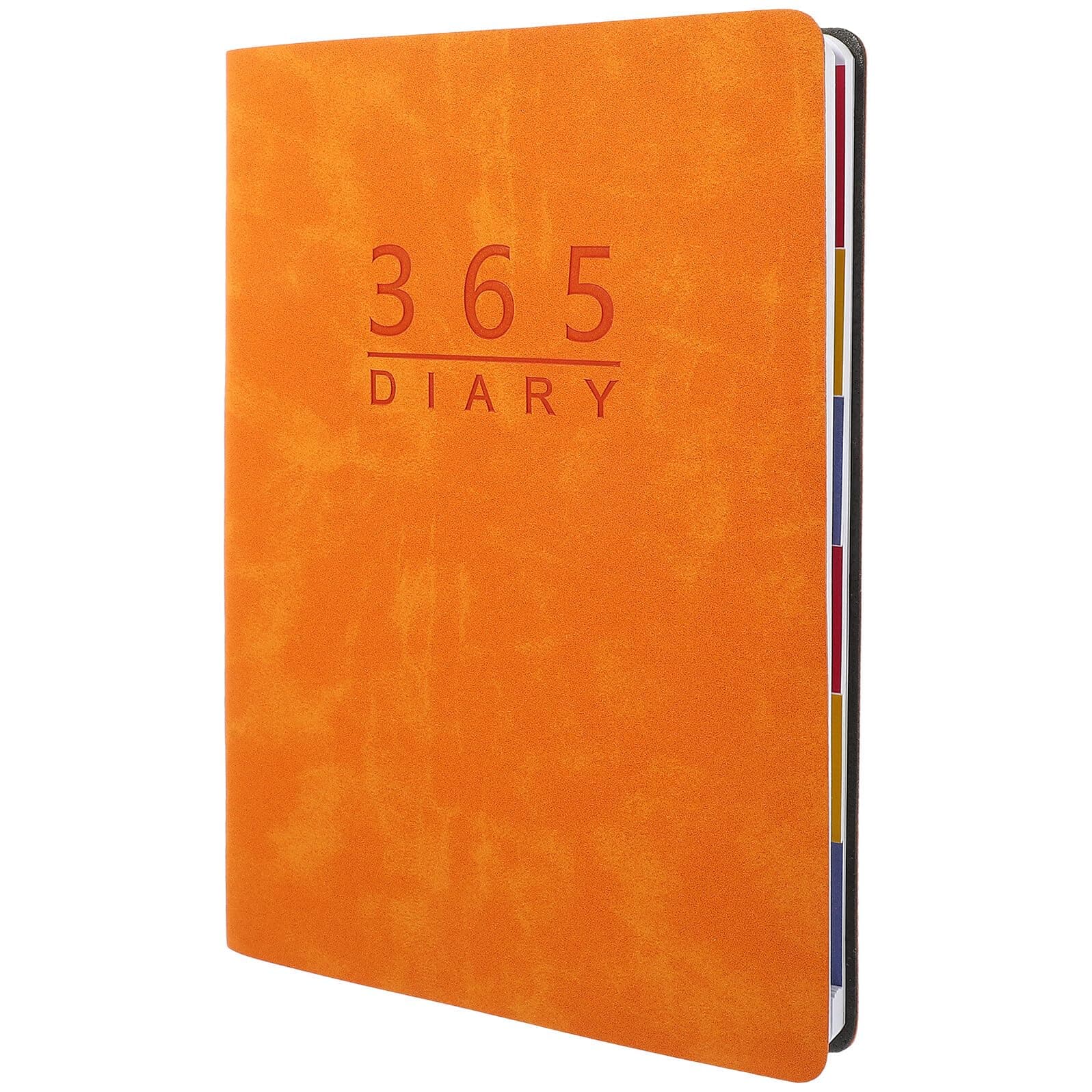 NIYANGLE Daily Planner Notepad Flexible Cover Orange Yearly Schedule Notebook for Students Travelers Office Workers Teachers Lightweight Portable Planning Handbook