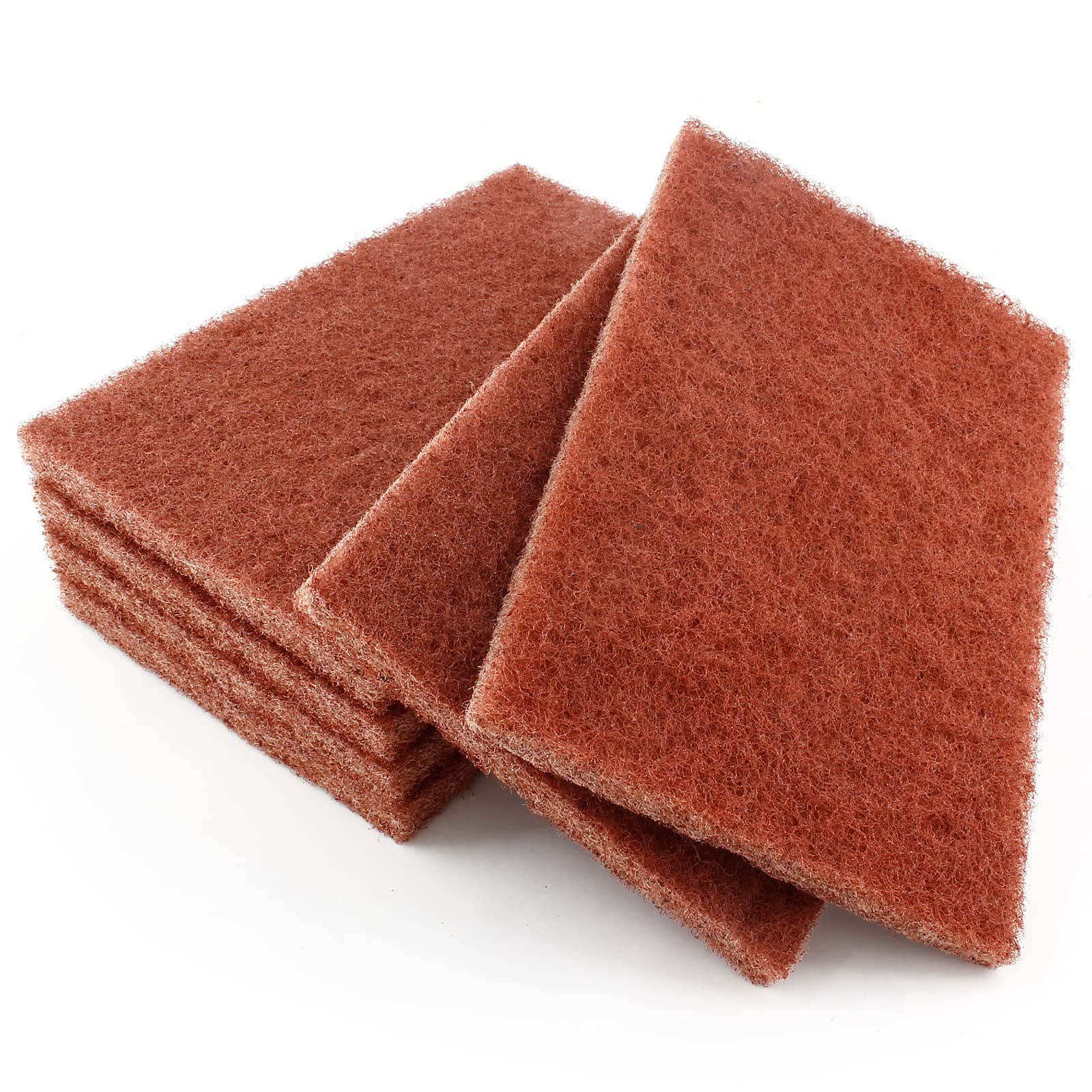 HARSKIYER 6pcs Red Scouring Pads, Heavy Duty Scour Pads Multipurpose Scour Pad Reusable Scrubbing Pads with Anti Grease Technology for Kitchen Scrubber Sink Dish Cleaning Metal Grills