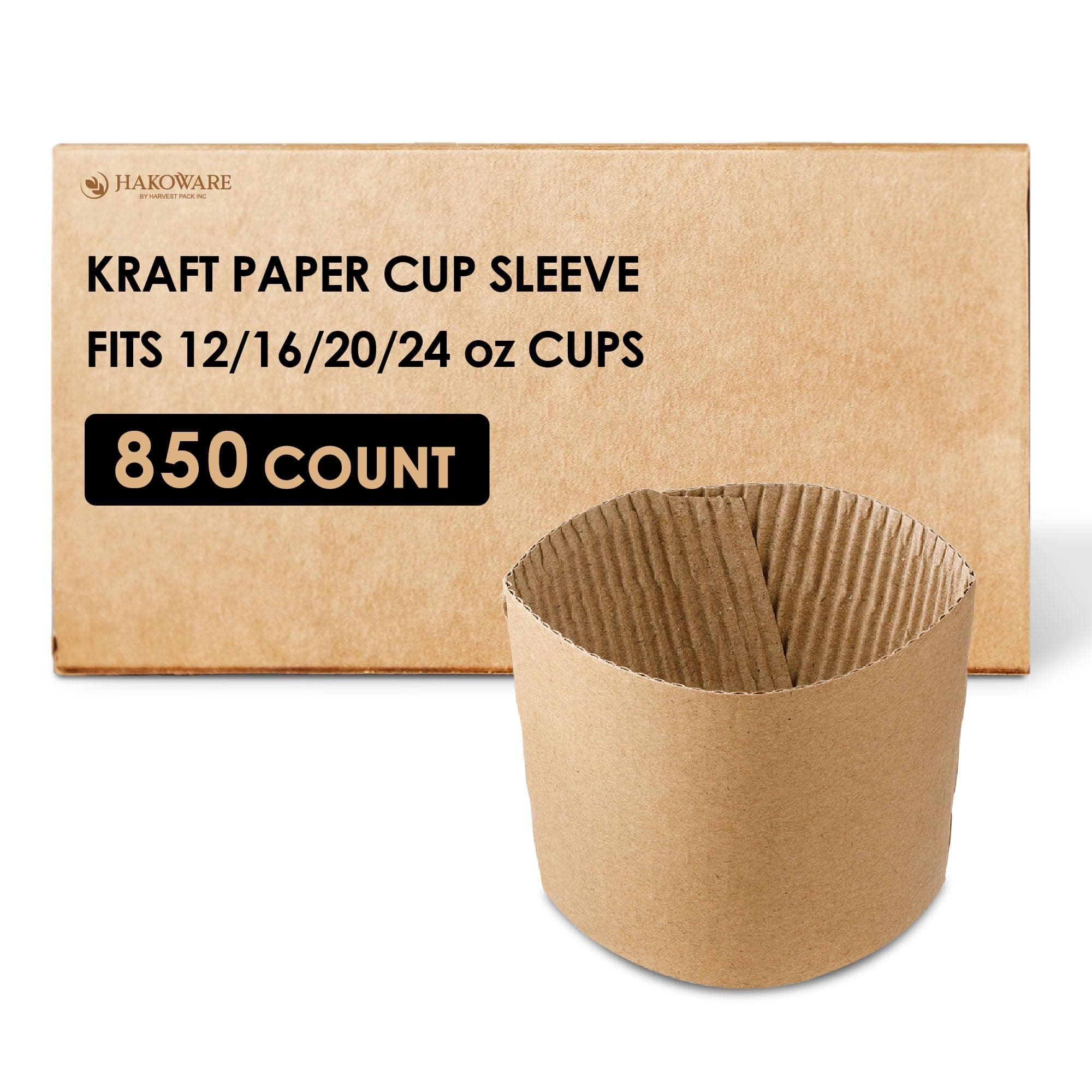 Dispoable Kraft Paper Coffee Sleeves Compostable Cup Sleeves for Hot Cups