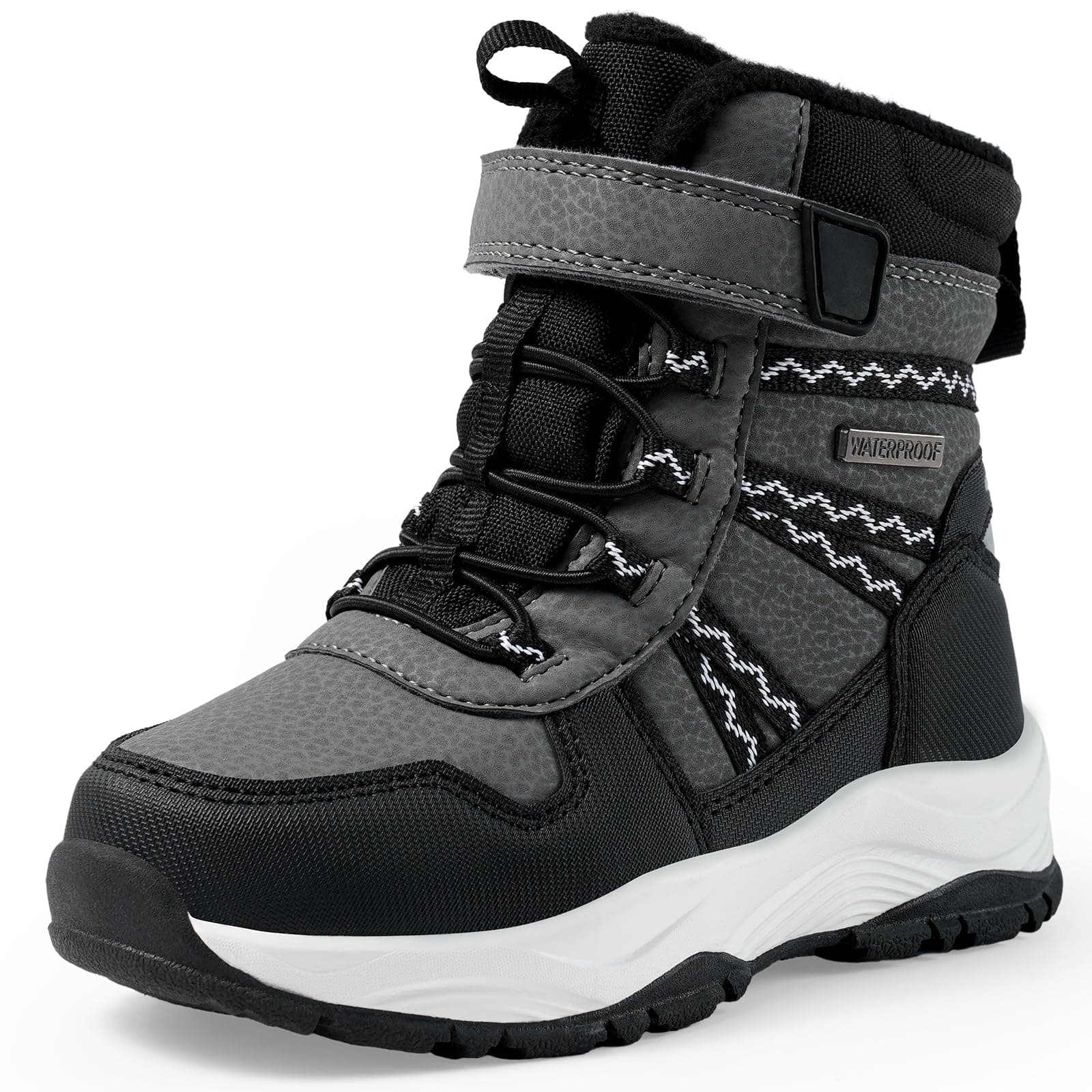 Harvest Land Kids Waterproof Winter Snow Boots for Girls & Boys - Lightweight, Non-Slip, Warm Outdoor Hiking Shoes High top Black 11