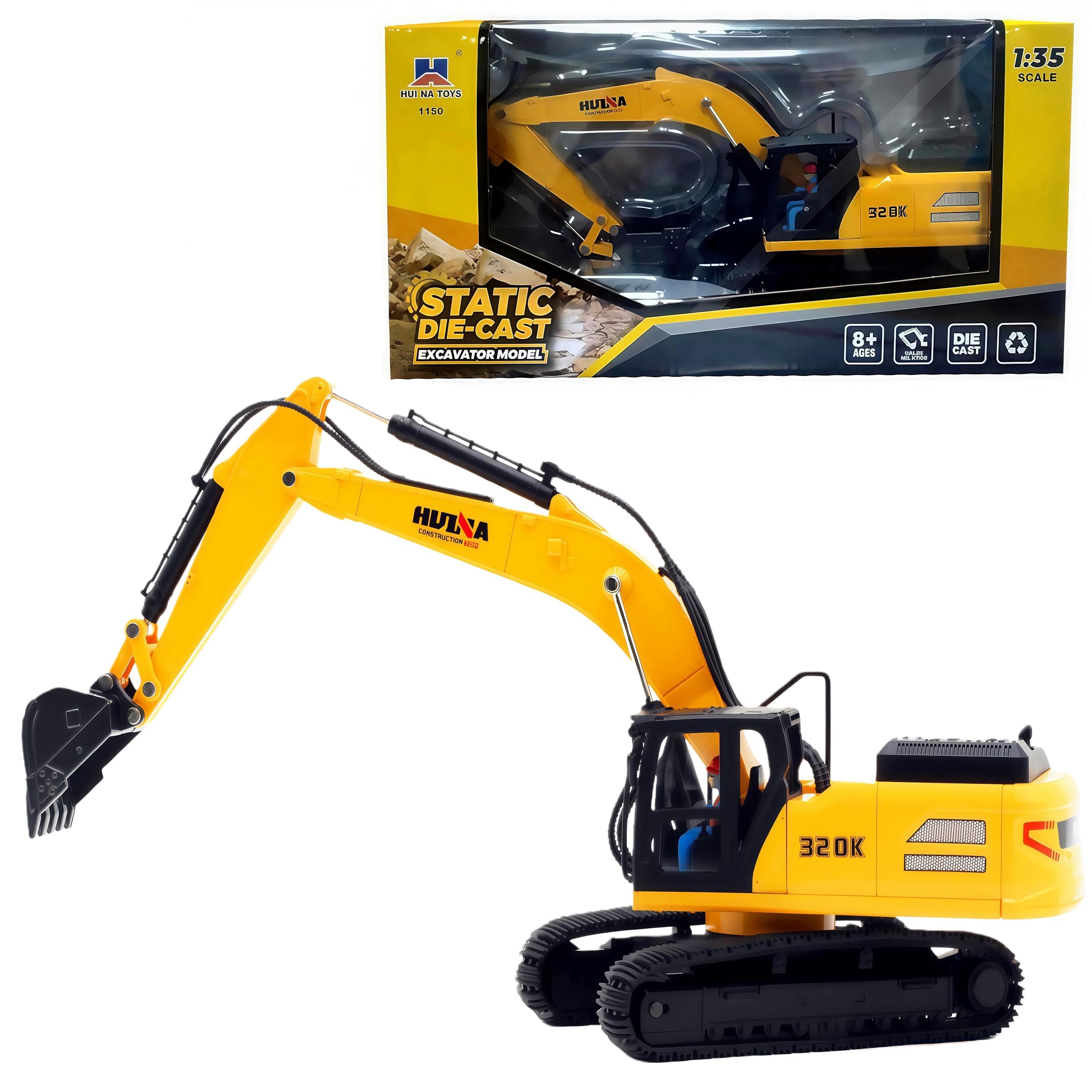 Gemini&Genius Excavator Toy, Large Size Construction Vehicle Digger Toy