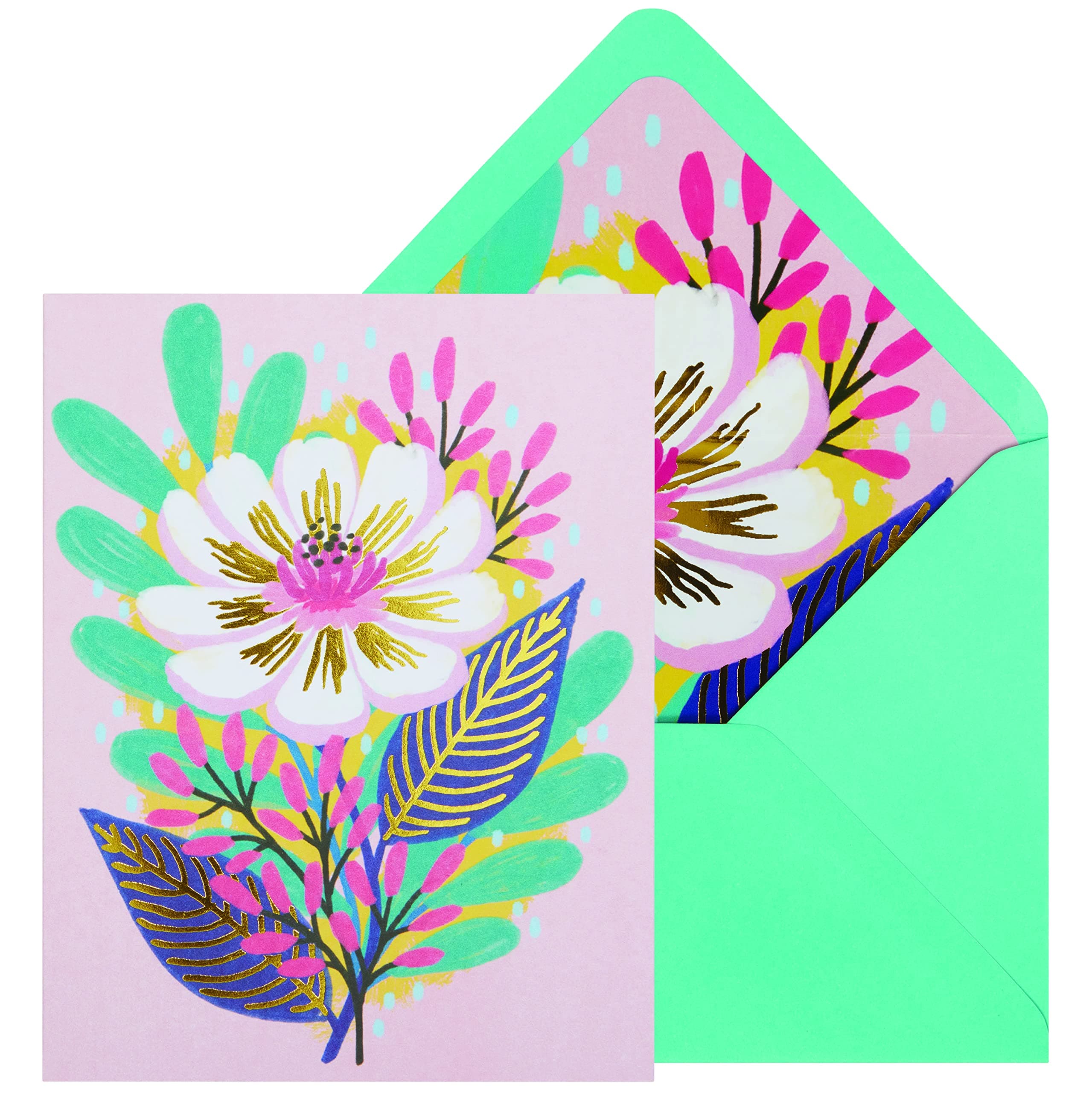NIQUEA.D Boxed Note Cards, Flowers, Includes a Blank Customizable Interior and Coordinating Envelope, Set of 10 (NBB-0010)